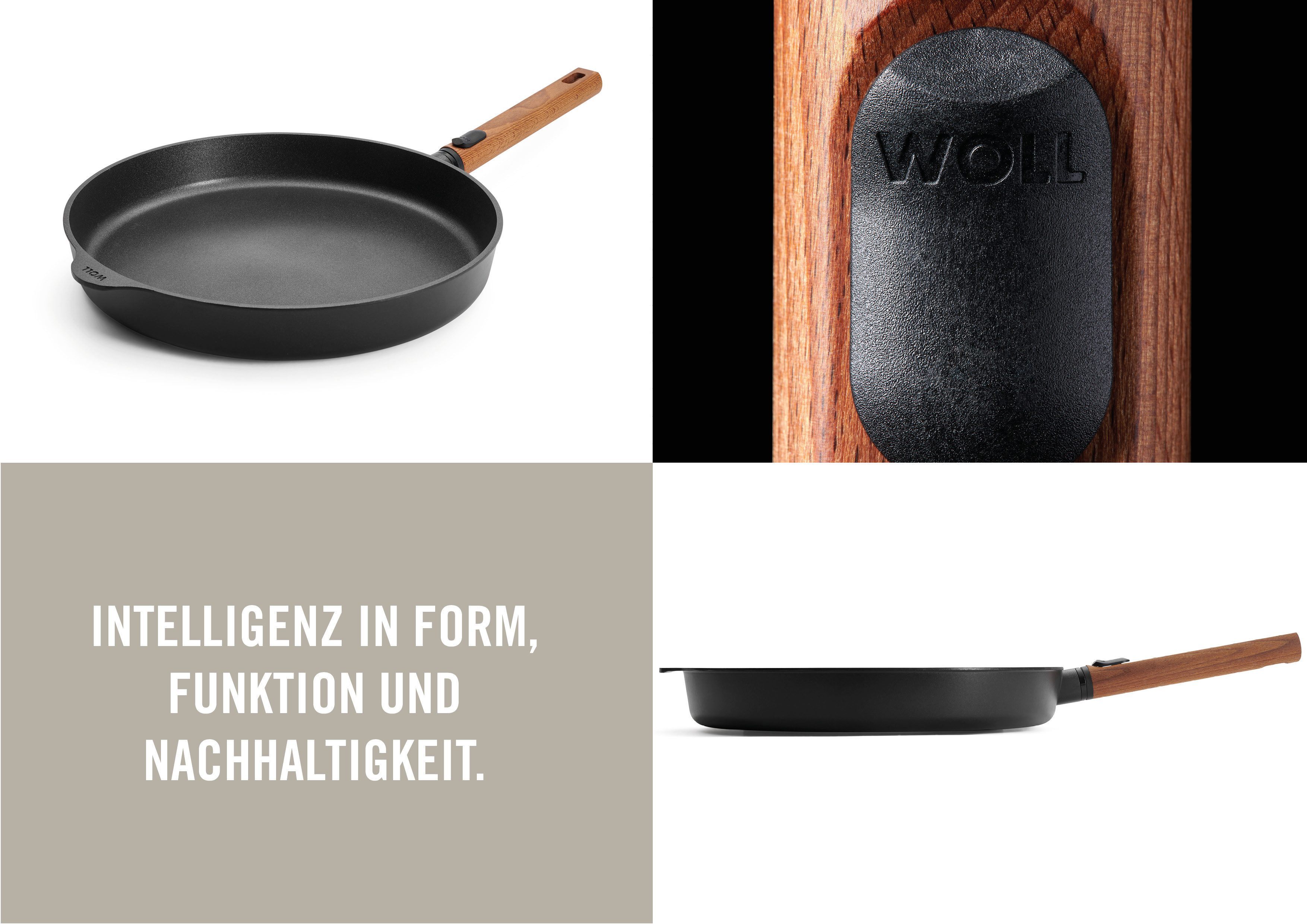 WOLL MADE IN GERMANY Bratpfanne Eco Logic QXR, Aluminiumguss (1-tlg), Abnehmbarer Stiel, Antihaftbeschichtet