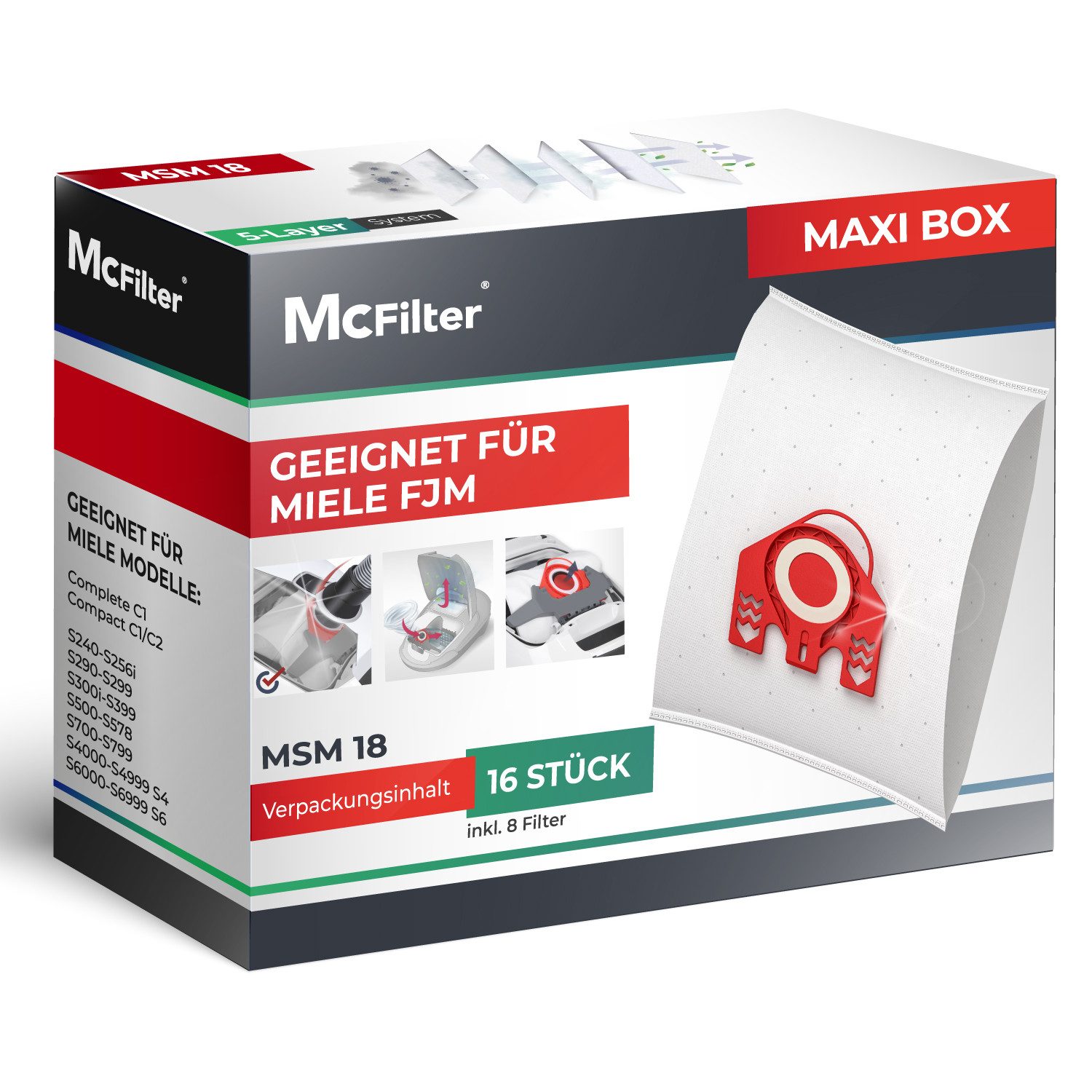 Staubsaugerbeutel MAXI BOX 16+8