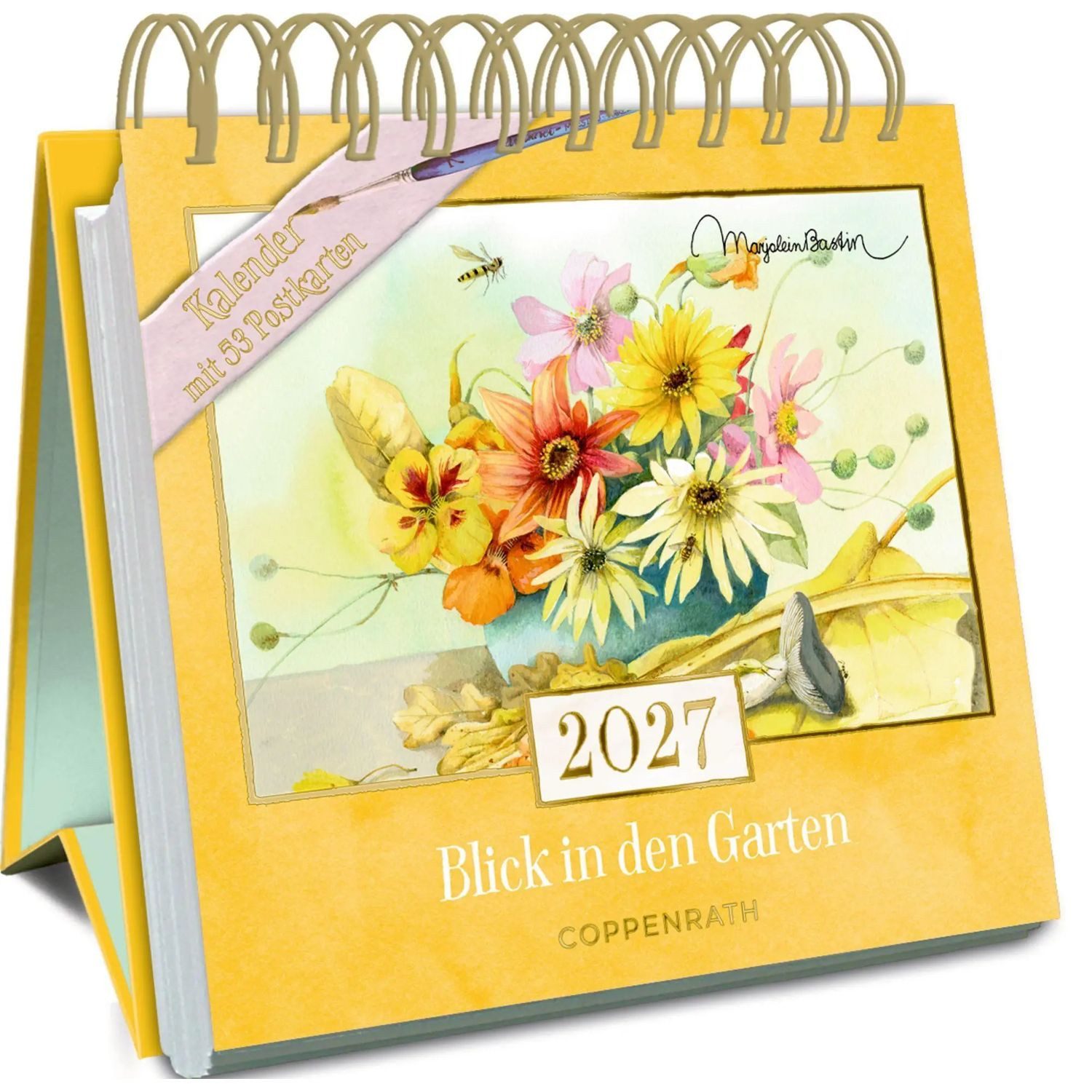 Coppenrath Geburtstagskalender Kalender mit 53 Postkarten 2027 - Blick in den Garten