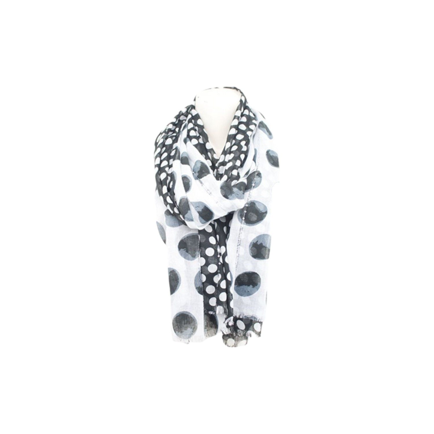 VewoTex Modeschal Sommer Damen Schal » Blue Navy Polka Dot Design, (Kein Set, 1-St. Einzelner Schal), » Halstuch mit Punkten und Pailletten » Damenschal weich & dünn