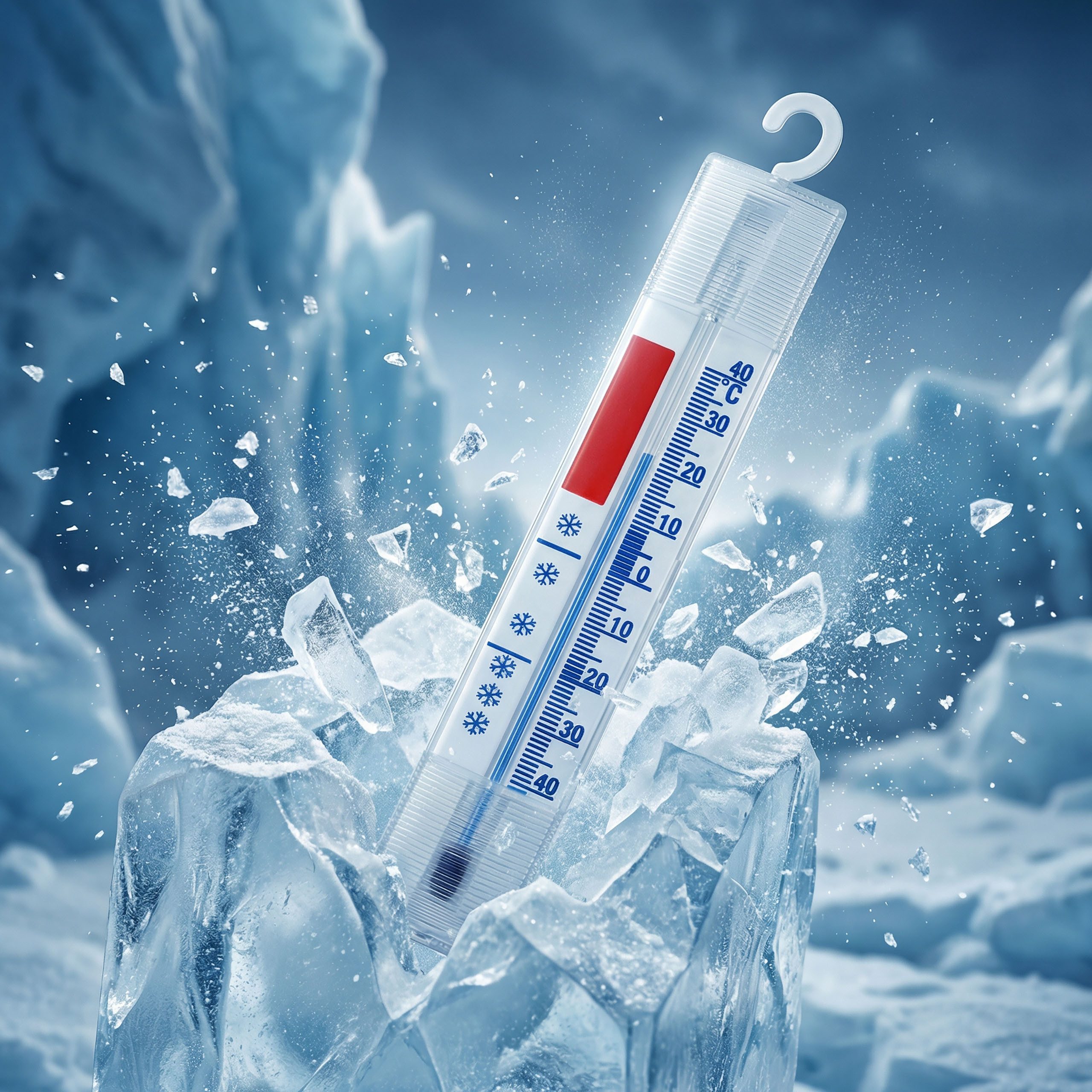 Lantelme Kühlschrankthermometer Analog mit Haken Gefrierschrankthermometer Kühlschrank Thermometer, 5-tlg., Made in Germany, Stückzahl Wählbar, mit Haken zum aufhängen, + - 40°C