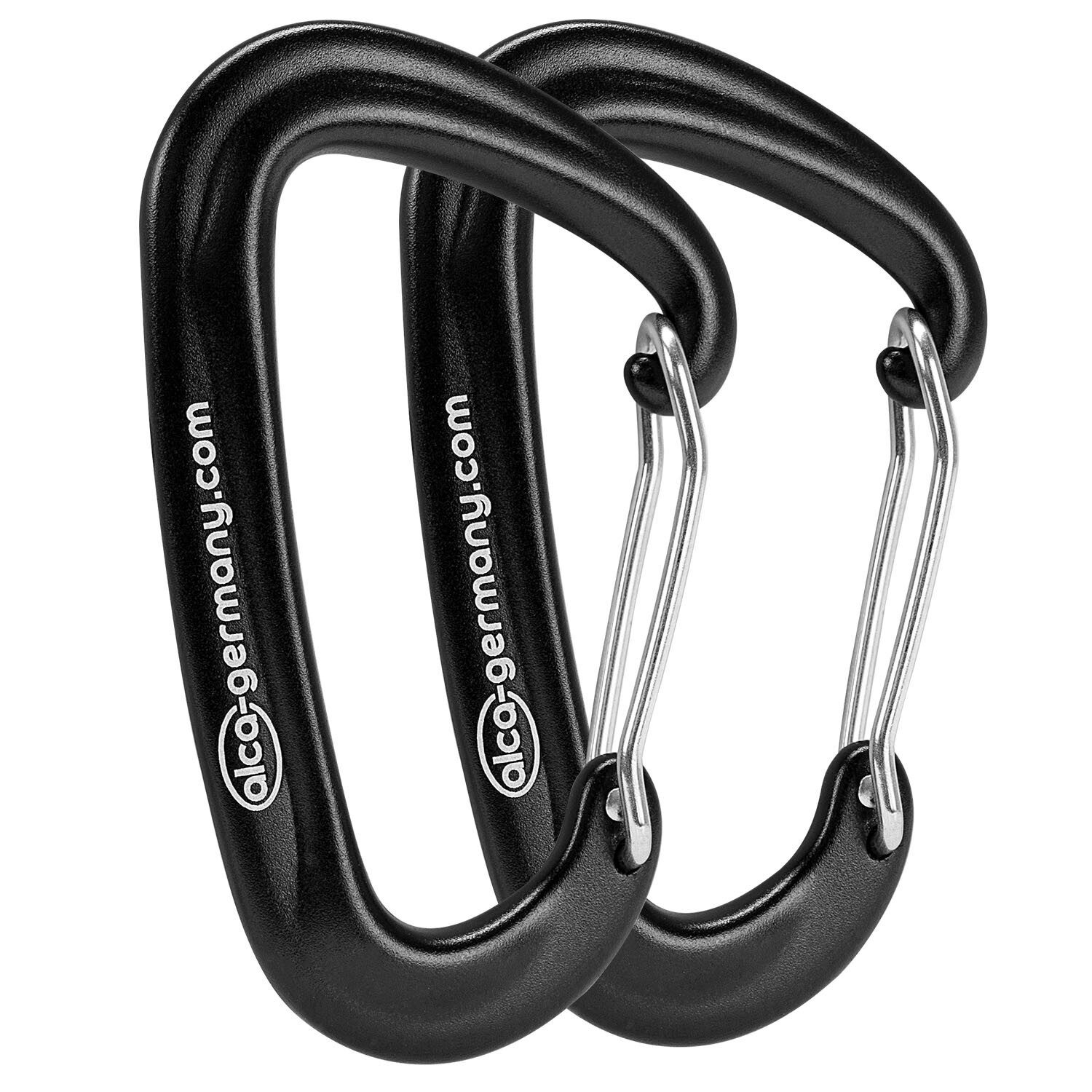 alca Karabiner Karabiner-Haken 2 Stück 500kg Belastbarkeit Camping Outdoor Freizeit, (2 St)