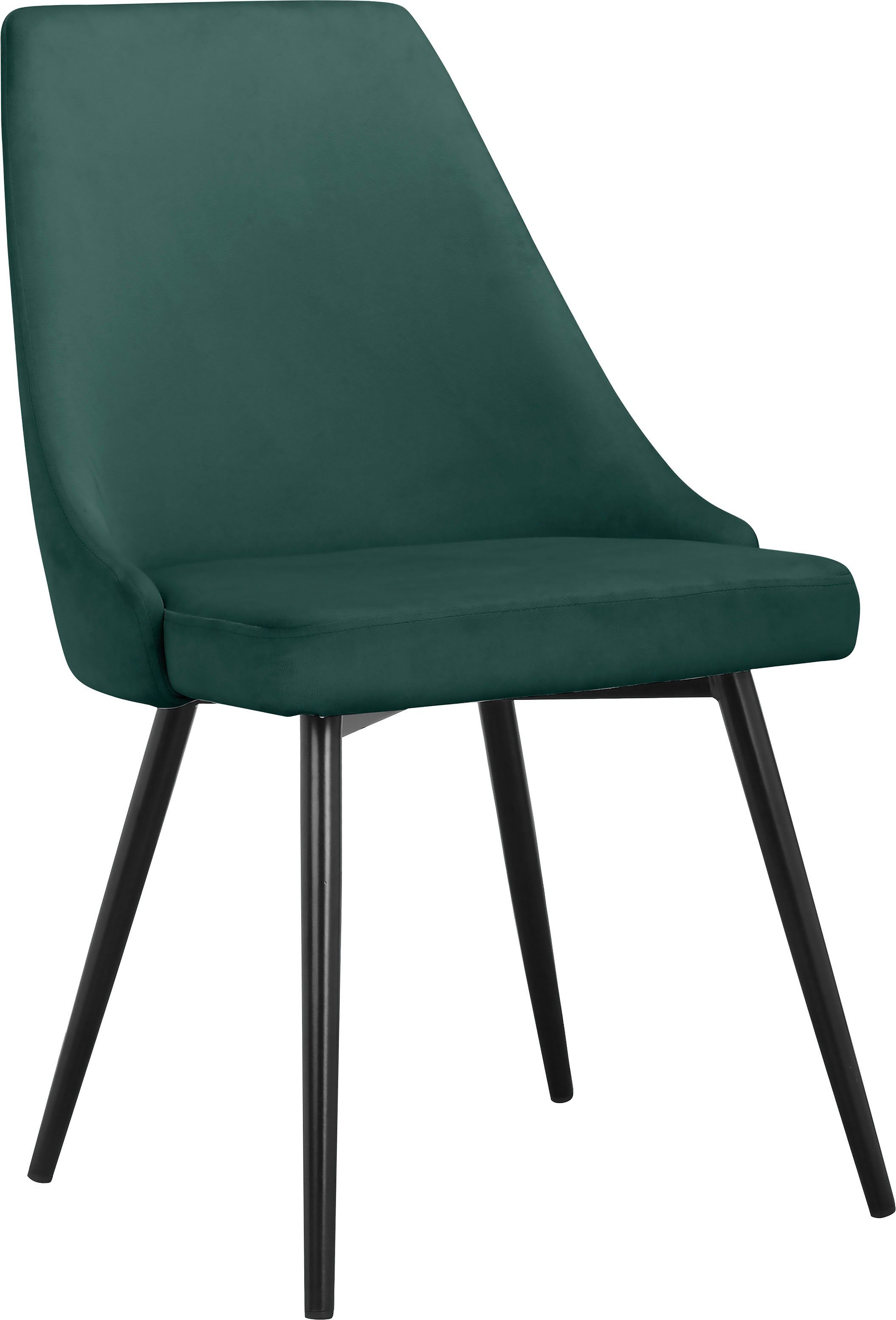 eleganter Malio Metallbeinen (Set, 2 INOSIGN St), Rücken Stuhl und Esszimmerstuhl mit Sitzpolster schwarzen und