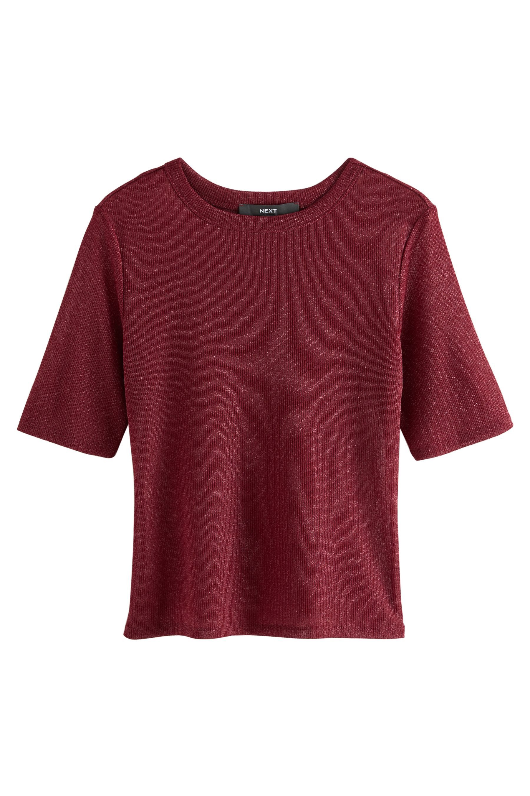 Next T-Shirt Glitzerndes T-Shirt mit halblangen günstig online kaufen