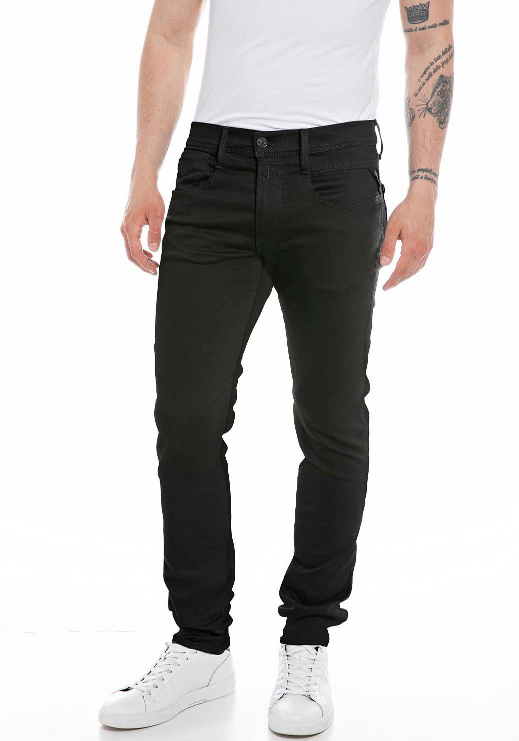 Replay Slim-fit-Jeans Anbass black