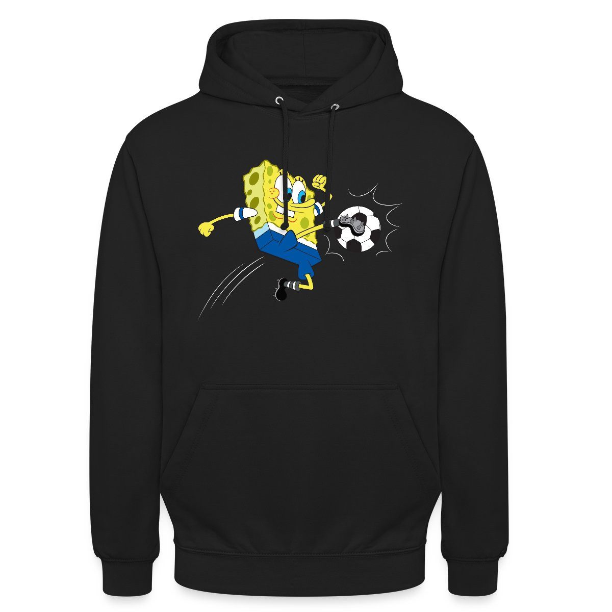 Hoodie Spongebob Schwammkopf Kickt Einen Fußball Unisex Hoodie