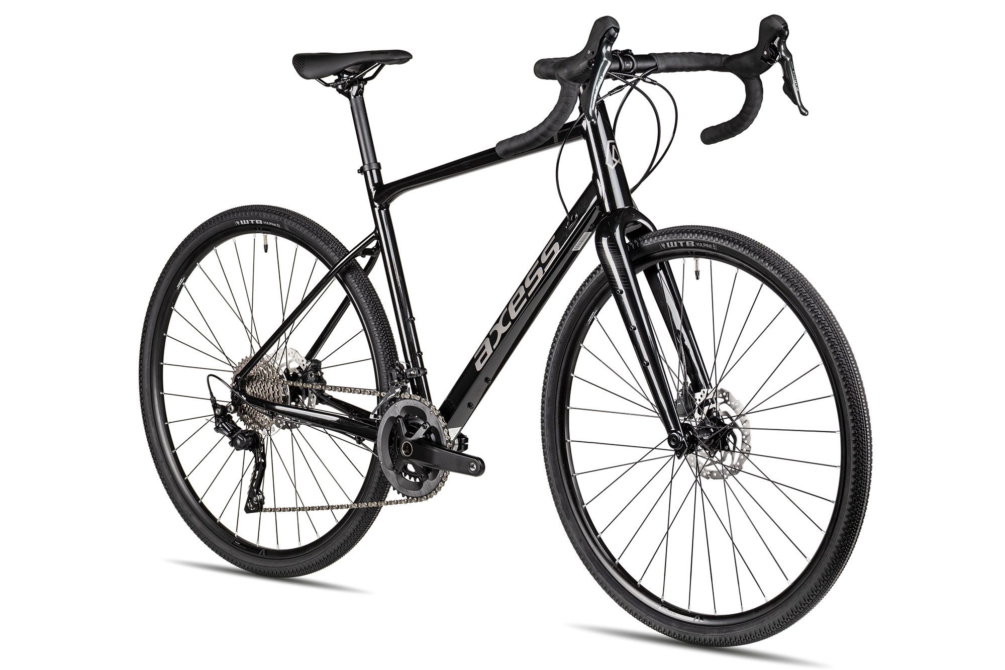 Axess Gravelbike CREED SPORT, 20 Gang Shimano GRX RD-RX400 10-sp. Shadow Plus Schaltwerk, Kettenschaltung, hydraulische Scheibenbremse schwarz/grau