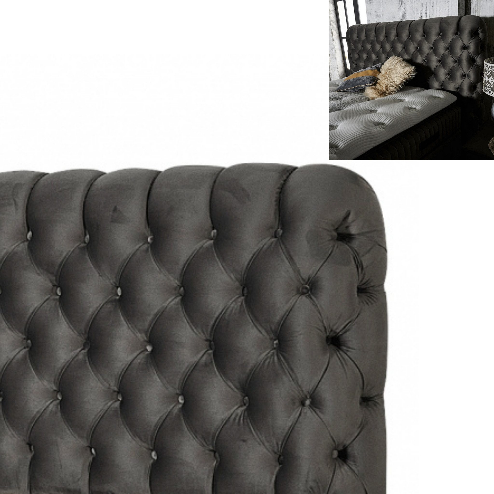 gowoll Boxspringbett mit Matratze mit Topper Comfort Bett Set Doppelbett, Polsterbett (Set, 4-St., 2 Bettkästen, 1 Matratze, 1 Kopfteil (Nachttisch optional), b – Bild 5 von 5