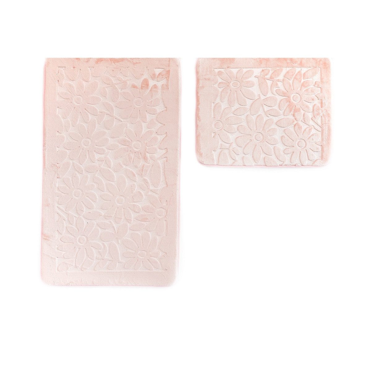 Almina Badematte Premium 2 teiliges Bademattenset aus Polyester Rutschfest Waschbar