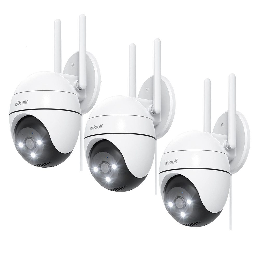 Überwachungskamera 3 Stück 2K Überwachungskamera Aussen 2.4G&5G WLAN PTZ Outdoor