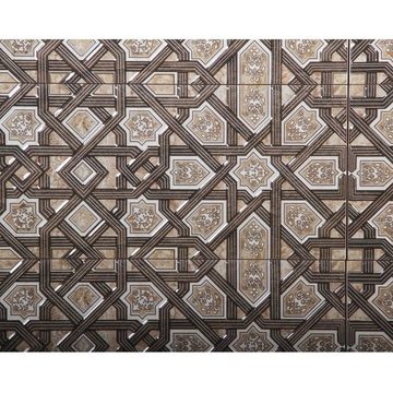 Casa Moro Wandfliese Marokkanische Wandfliesen Kenitra 60x20 cm Ornamentfliesen, orientalische Fliesen für Bad Küche Flur & Küchenrückwand, Endlos Muster mit strukturierter Oberfläche