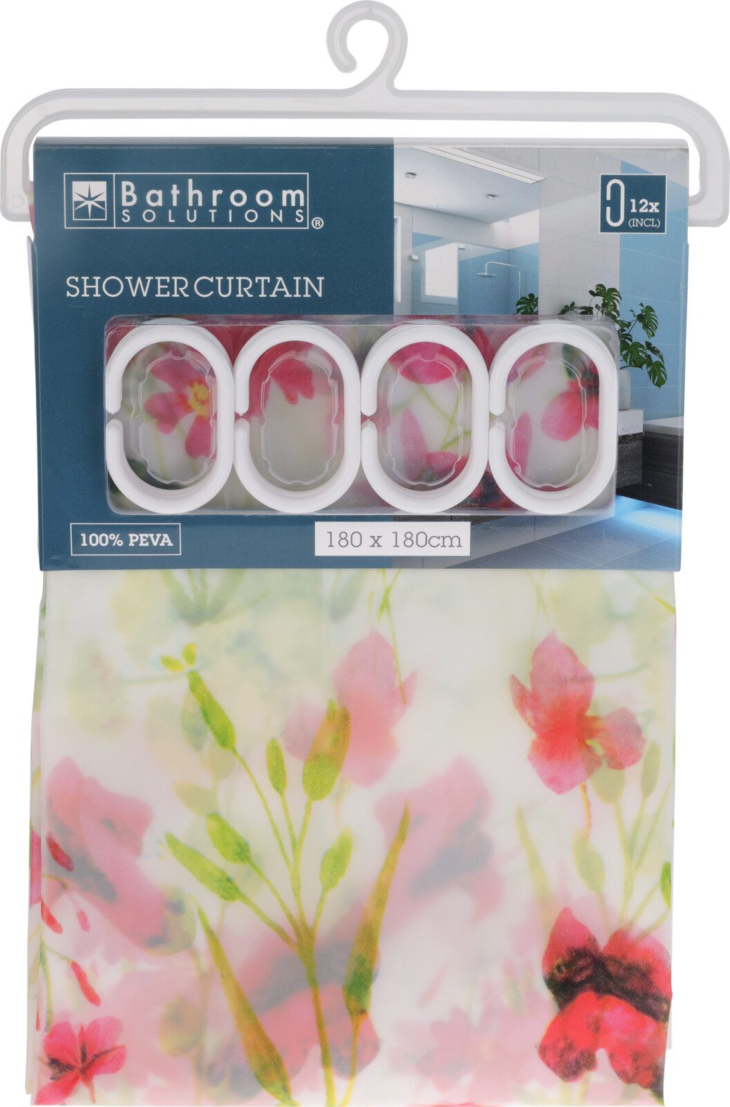 Koopman Duschvorhang Badvorhang Wasserdicht Anti-Schimmel 180 x 180 cm Rot/ günstig online kaufen