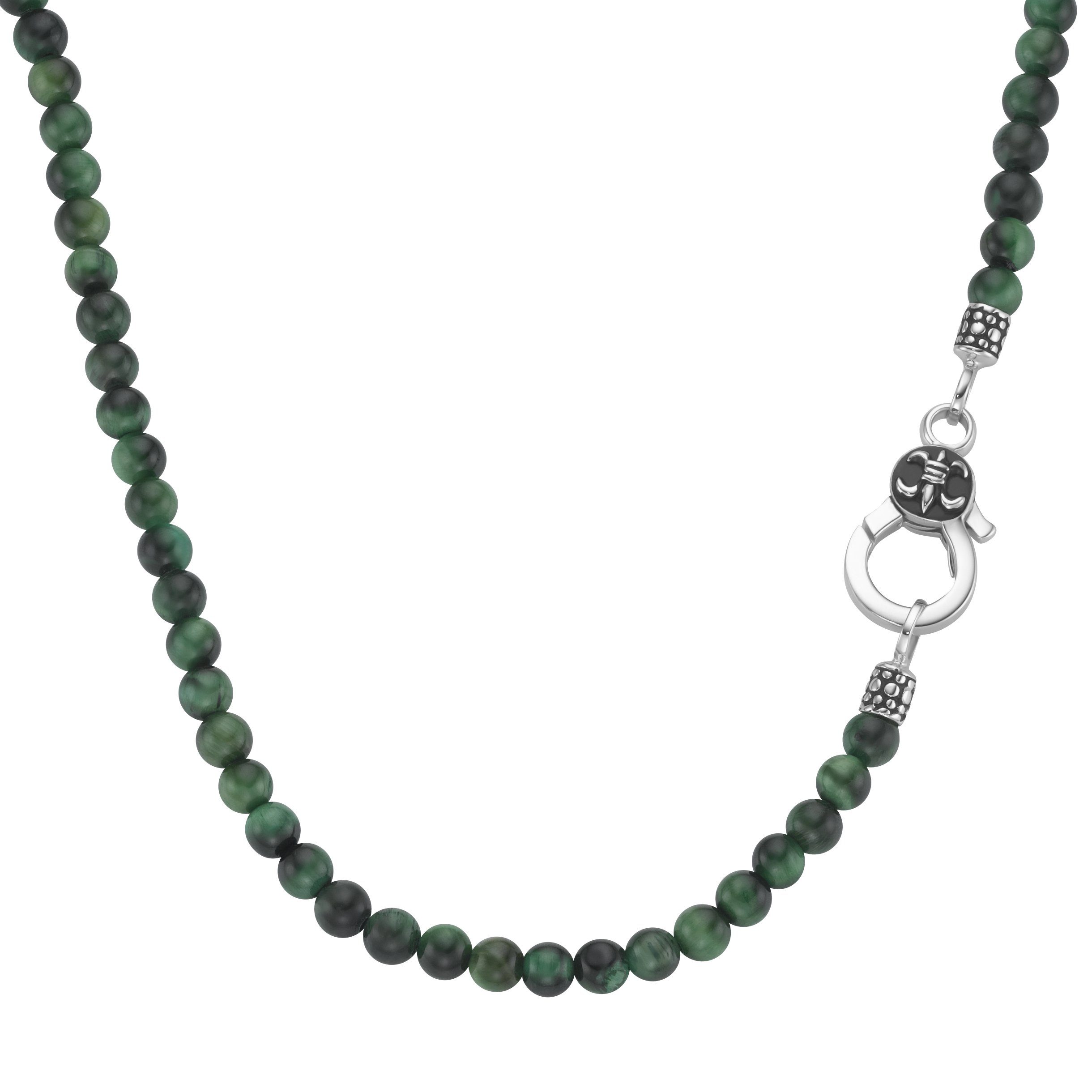 GIORGIO MARTELLO MILANO Kette ohne Anhänger mit grünen Tigerauge-Kugeln, Si günstig online kaufen