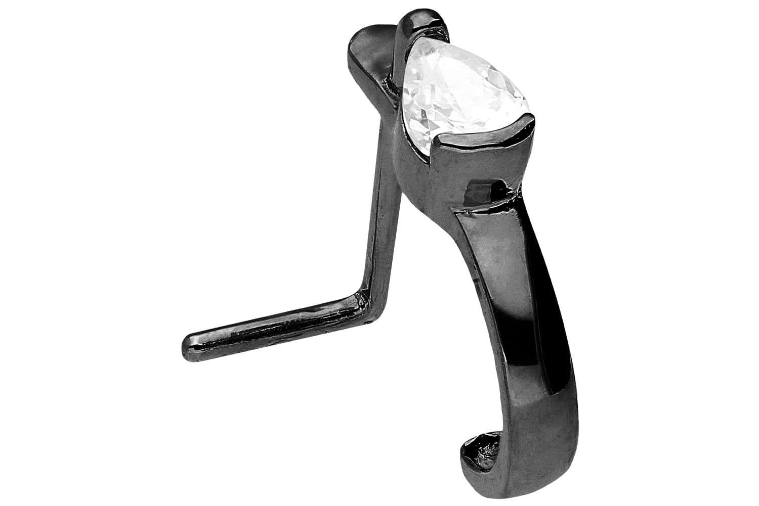 PIERCINGLINE Nasenpiercing Chirurgenstahl Nasenstecker KRISTALLTROPFEN (Nasenstecker, 1-tlg)