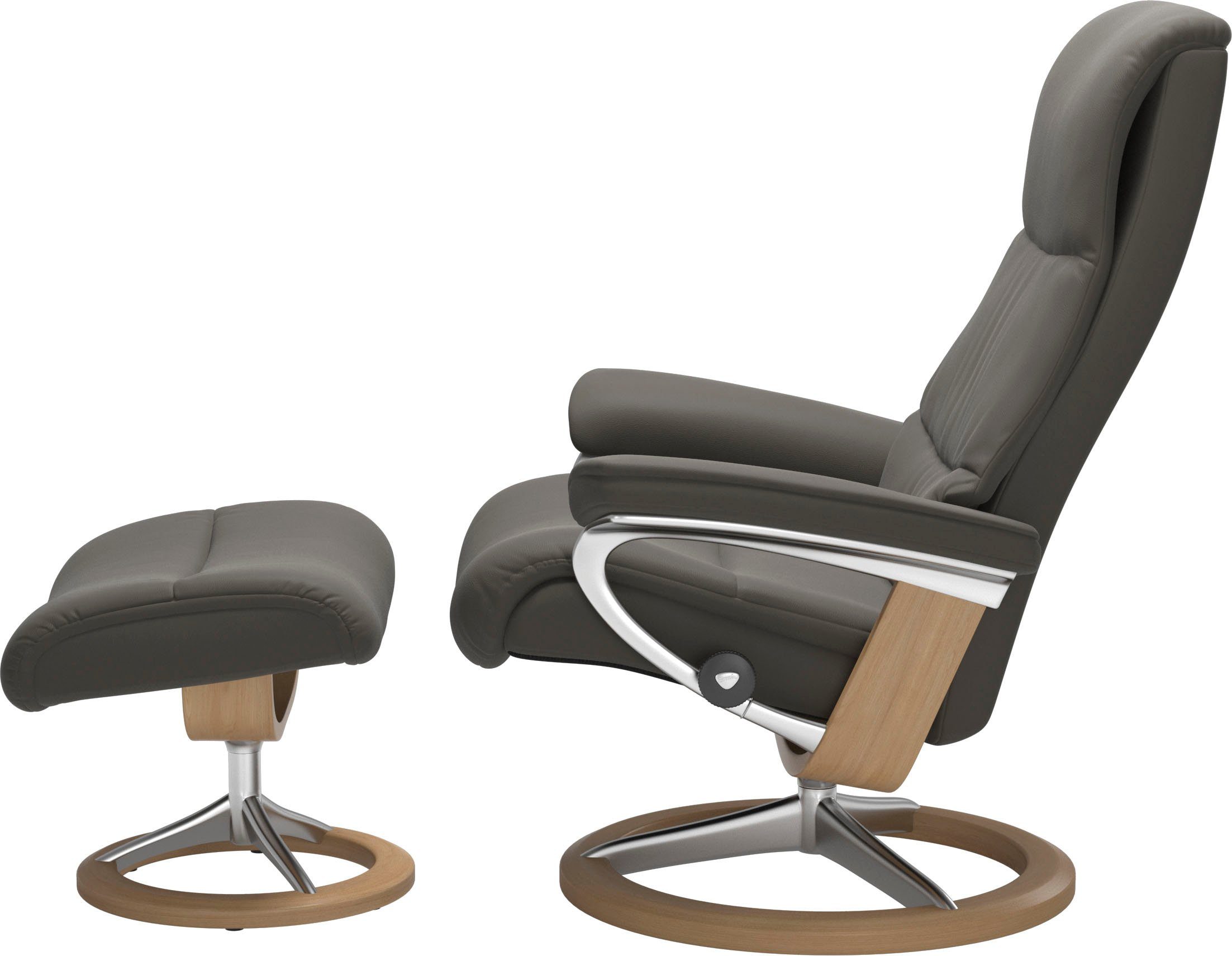 Größe Relaxsessel Relaxsessel mit mit Stressless® Hocker), Signature Base, L,Gestell View Eiche (Set,