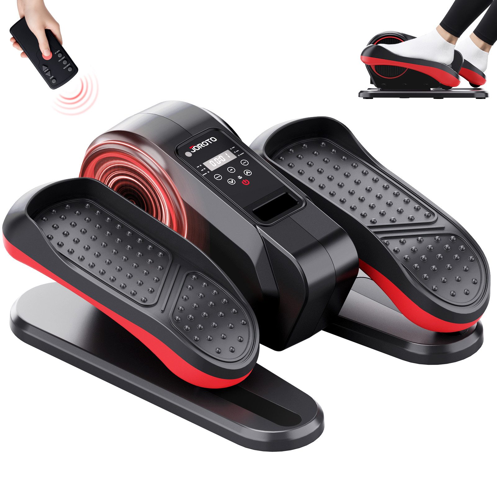 JOROTO Crosstrainer YDE10 Mini Ellipsentrainer für zu Hause, mit LED-Display und Fernbedienung, 12 Geschwindigkeitsstufe