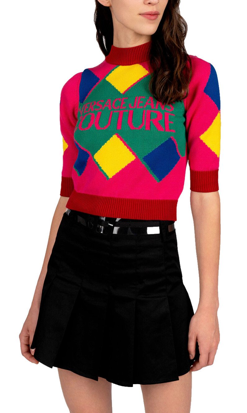 Versace Jeans Couture Strickpullover Strickpullover Crop Sweater Pullover Pulli Jumper Knitwear