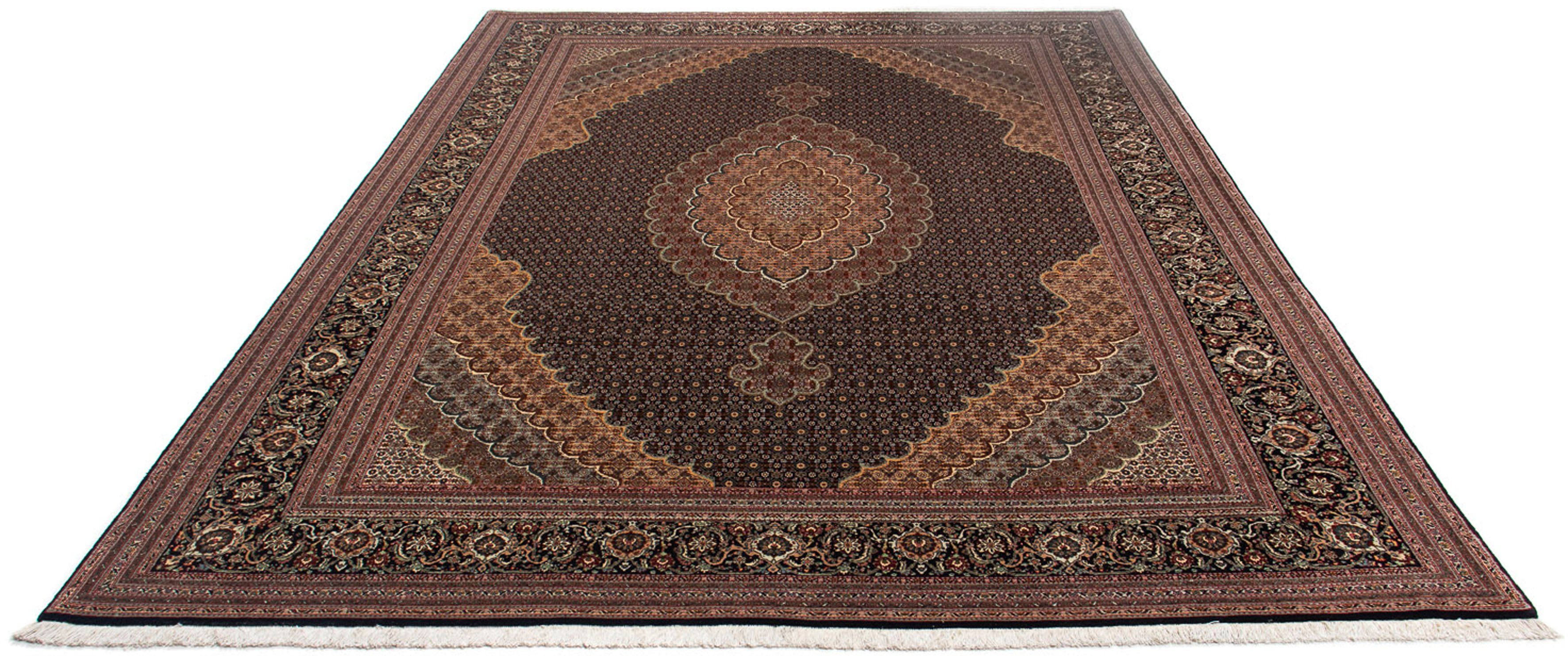 Orientteppich Perser - Täbriz - 348 x 252 cm - braun, morgenland, rechteckig, Höhe: 10 mm, Wohnzimmer, Handgeknüpft, Einzelstück mit Zertifikat
