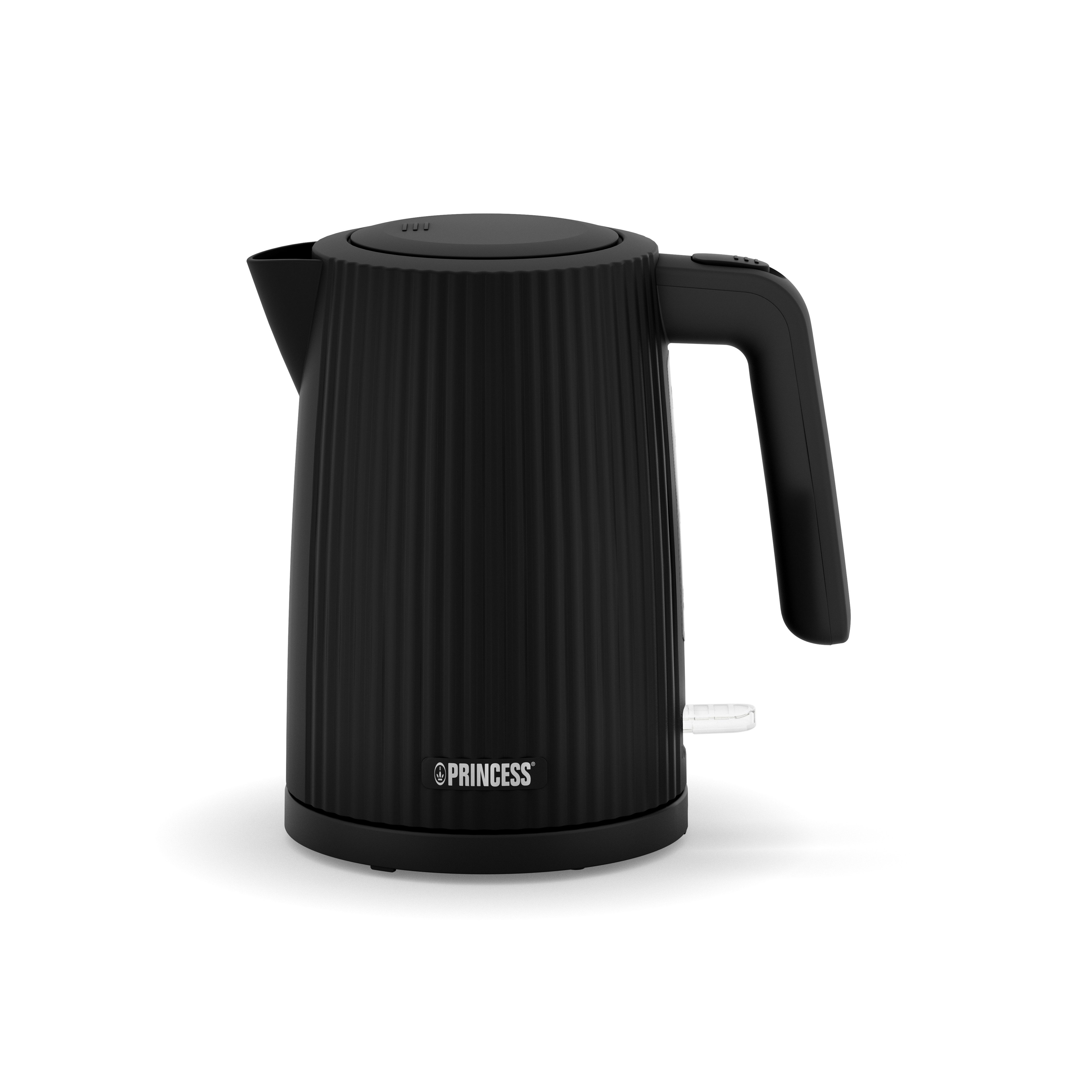 PRINCESS Wasserkocher Princess 236048 Wasserkocher Wave – stilvolles Design, passend für jed, 1,7 l, 2200 W, Wave, 360° kabellos, BPA-frei, Trockenkoch- & Überhitzungsschutz