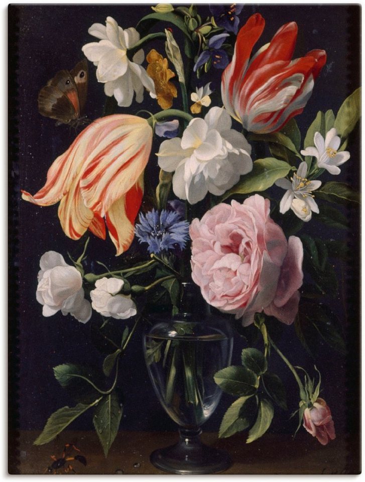 Artland Wandbild Vase mit Blumen. 1637, Blumen (1 St), als Leinwandbild,  Wandaufkleber oder Poster in versch. Größen