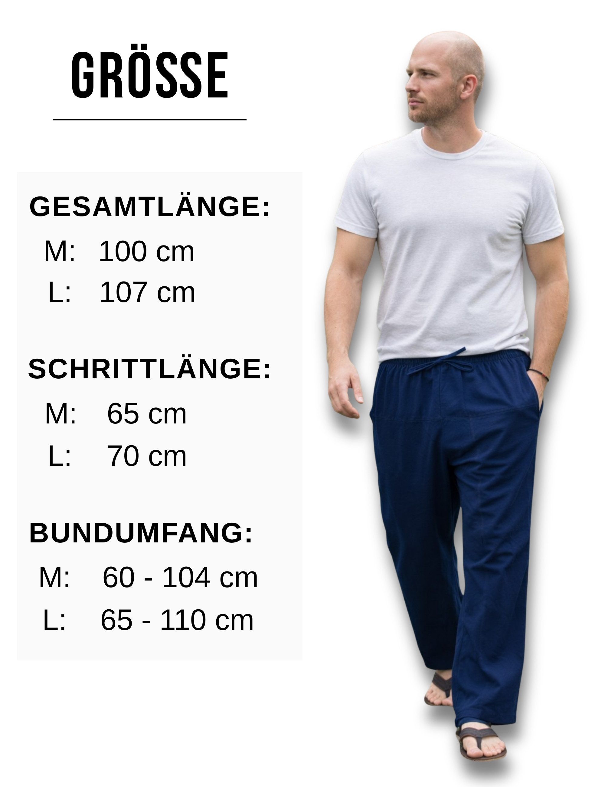 PANASIAM Wellnesshose Weite Baumwollhose mit Gummibund Schlupfhose im Stil einer Fischerhose bequeme Relaxhose als Rehahose, Yogahose oder auch im Homeoffice – Bild 4 von 5
