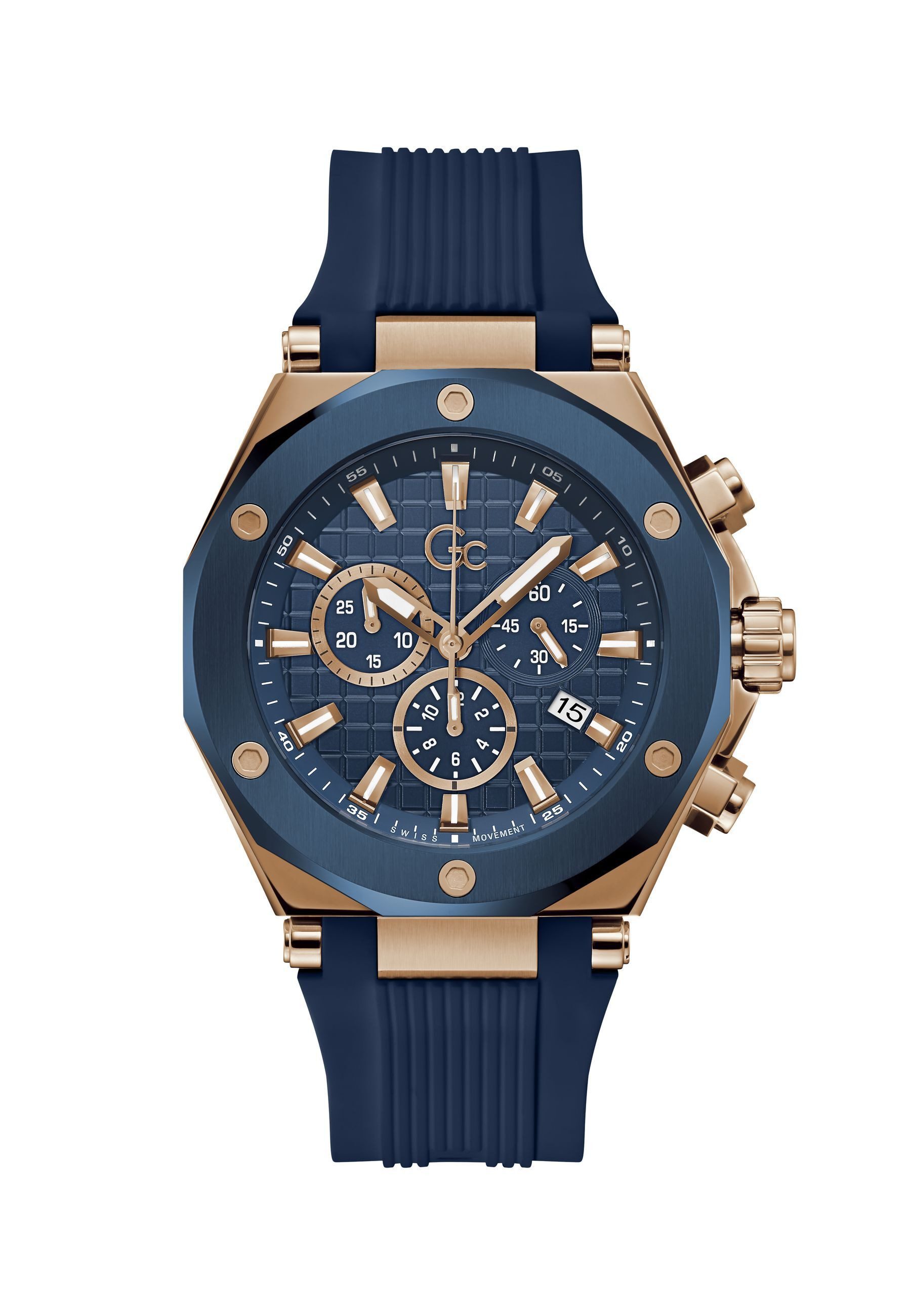 Guess Collection Quarzuhr Gc Legacy Chrono Silicone, (1-tlg., Not a set – not applicable to this product), Quarz Chronograph