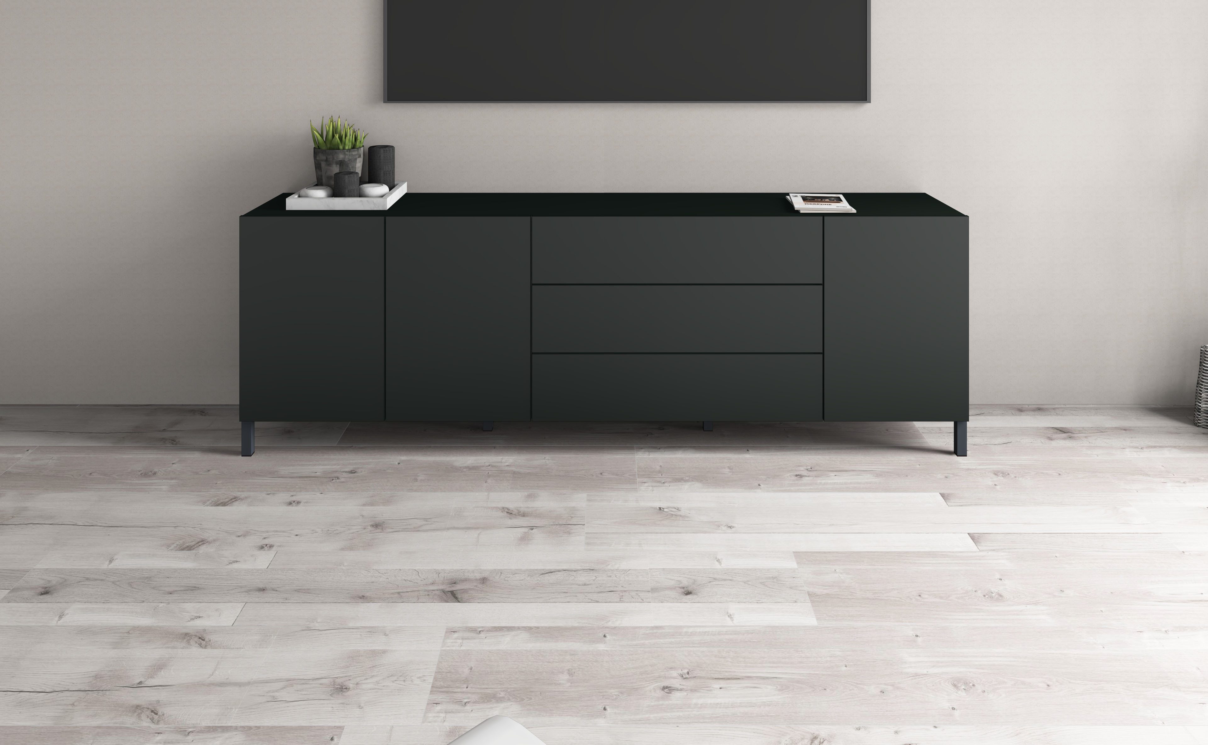 borchardt Möbel Sideboard, Metallfüße, grifflose Optik