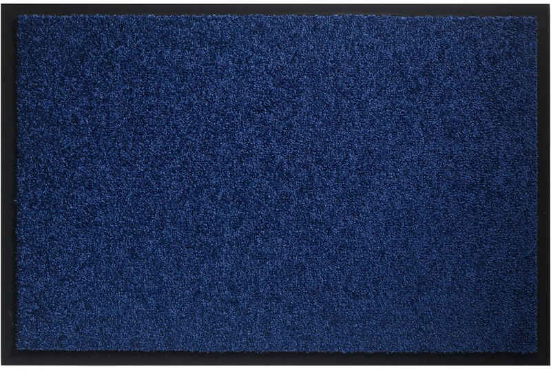 Fußmatte Große Schmutzfangmatte für innen blau in 60x80 cm, matches21 HOME & HOBBY, rechteckig, Höhe: 6 mm, Saugstarke Sauberlaufmatte als waschbarer Türmatte Fussabtreter