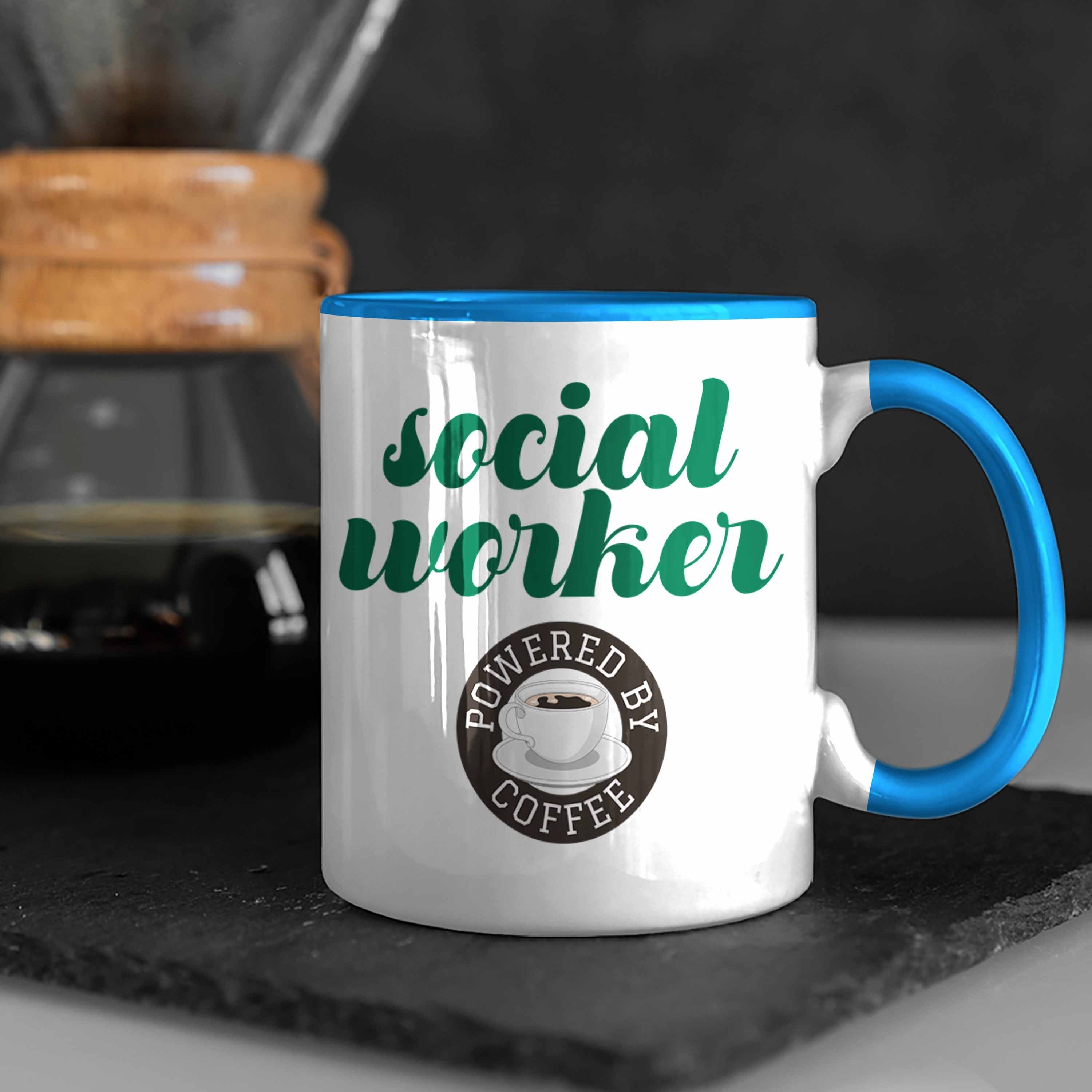 Trendation Ge Sozialarbeiter Worker Social Spruch Tasse Bereich Sozialer Tasse Geschenk Blau