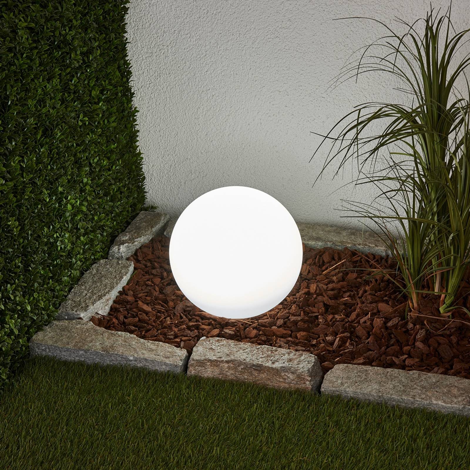 Lindby Außen-Stehlampe Lago, LED, Kunststoff Weiß tageslicht IP44, 2 x 0,2 W LED, tageslicht