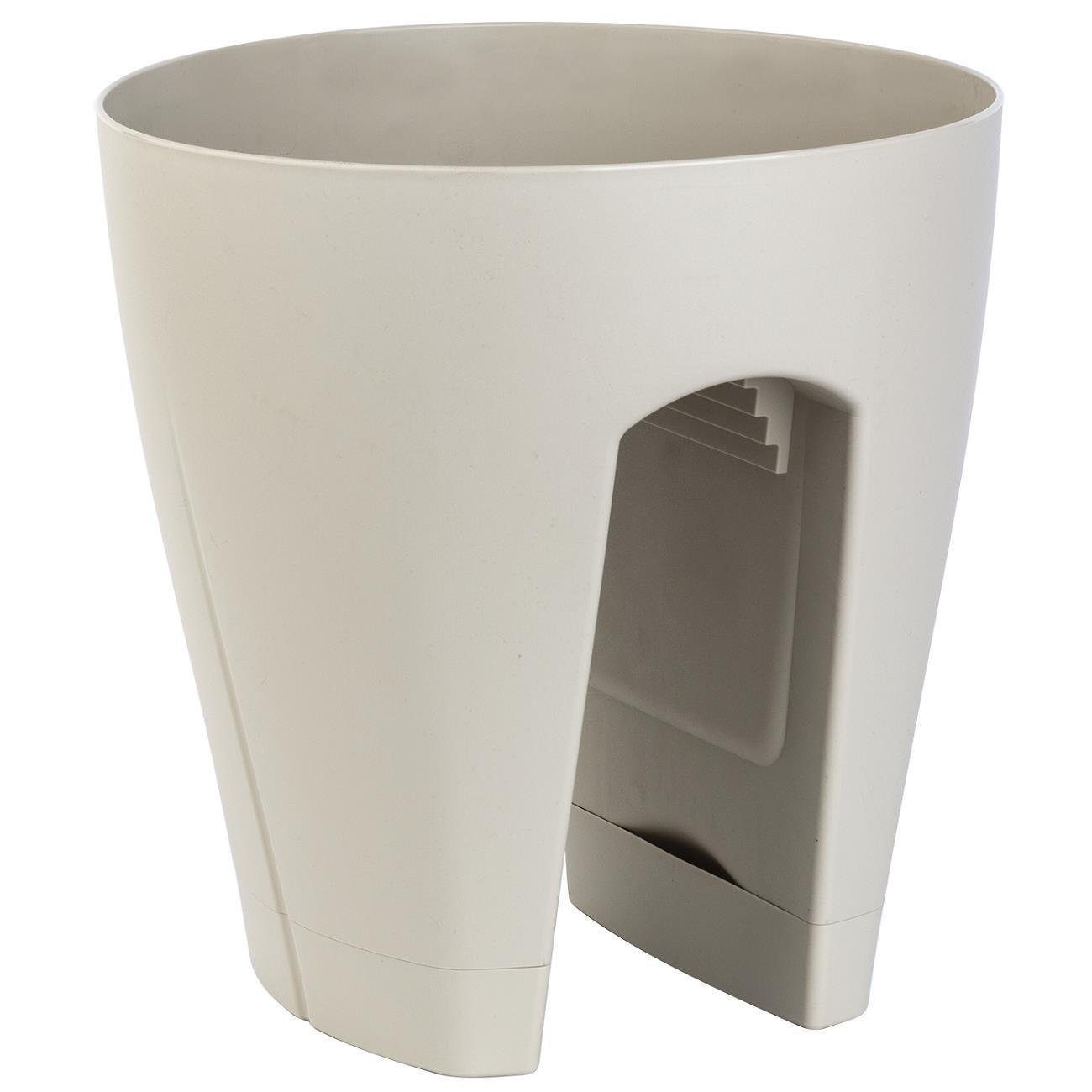 Engelland Blumentopf Geländertopf mit Wasserauffangschalen (Vorteils-Set, 1 St., Fassungsvermögen 9 Liter je Topf), UV-beständig, wetterfest, frostbeständig, ideal für Geländer/Zäune