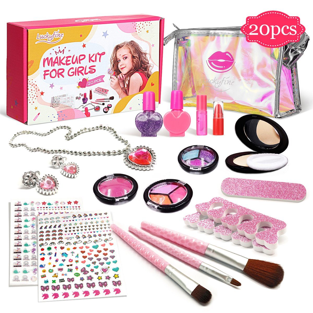 Augen-Make-Up-Set Schmink-Set mit 20 Teilen für Mädchen