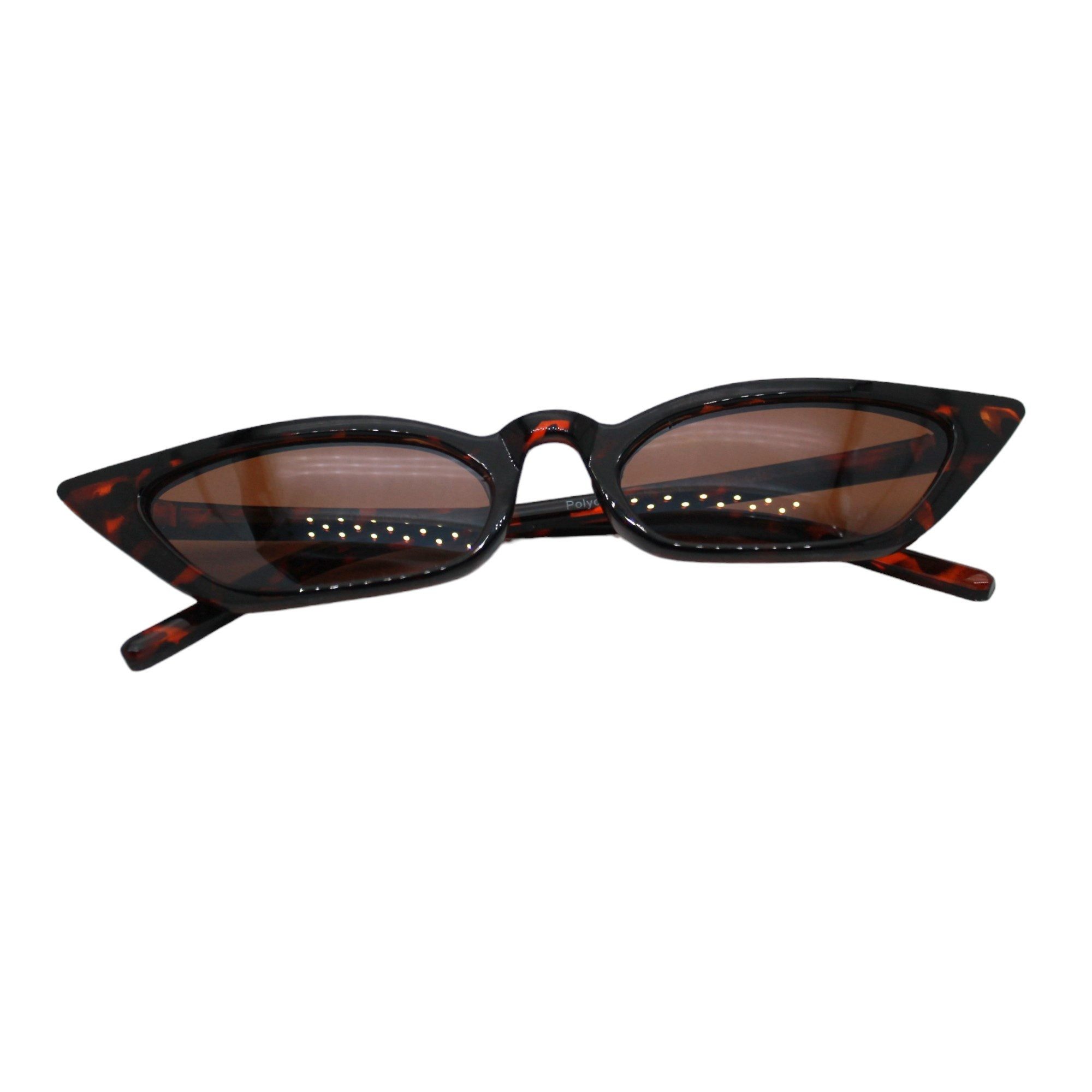 LUXXADA Sonnenbrille Damen Cat Eye extra schmal Influencer Festival Brille Extra Schmale Katzenaugen Gläser in Braun Getönt – Bild 3 von 5