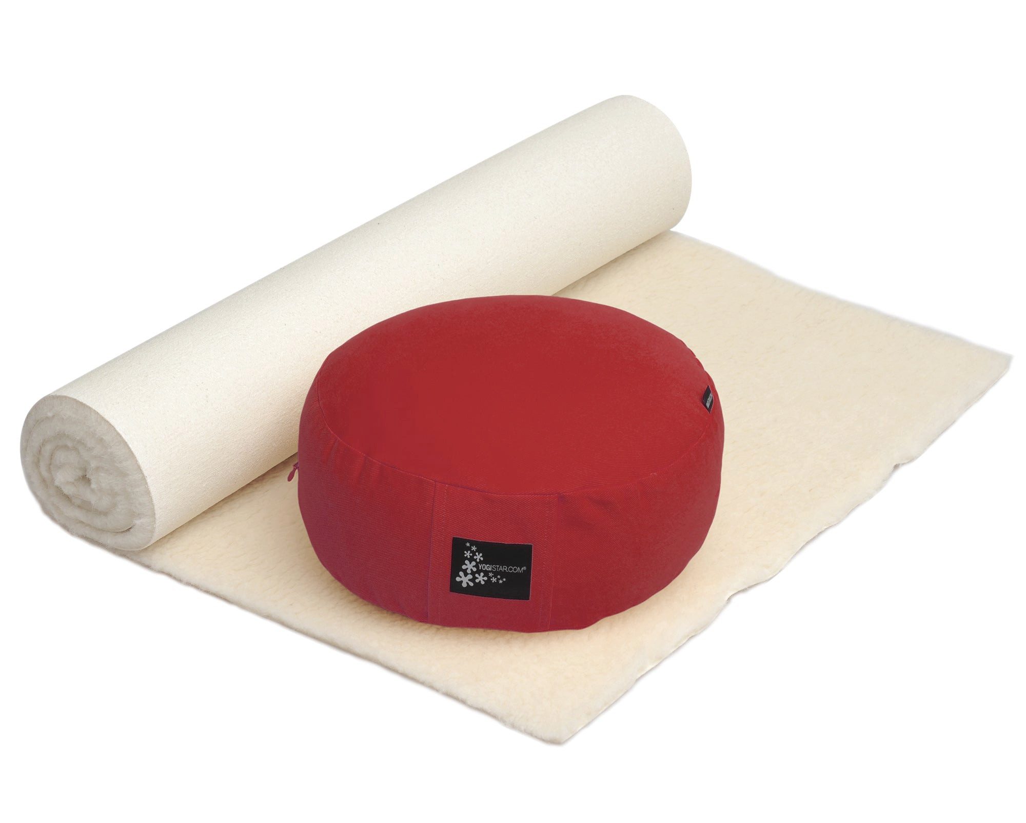 Yogistar Yogamatte Yoga-Set Comfort Edition - Meditation natur 100 x 200 cm (Yogamatte, Meditationskissen, 2-St., Yogamatte, Meditationskissen), Yoga-Set: Naturmatte 100x200 cm & rundes Meditationskissen