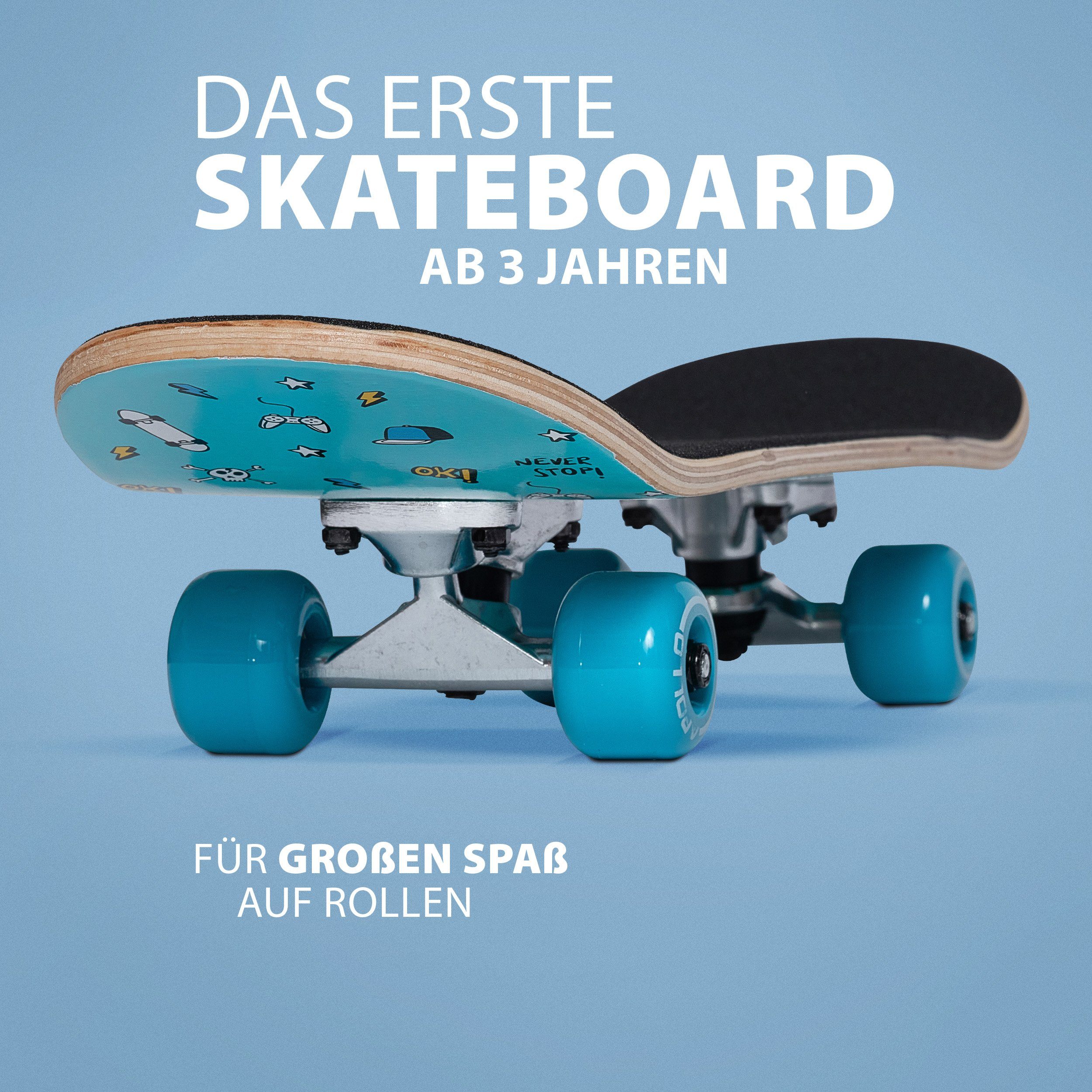 Apollo Skateboard Kinderskateboard 24" Kinder, Longboard, ABEC 3 und Aluminium Achsen