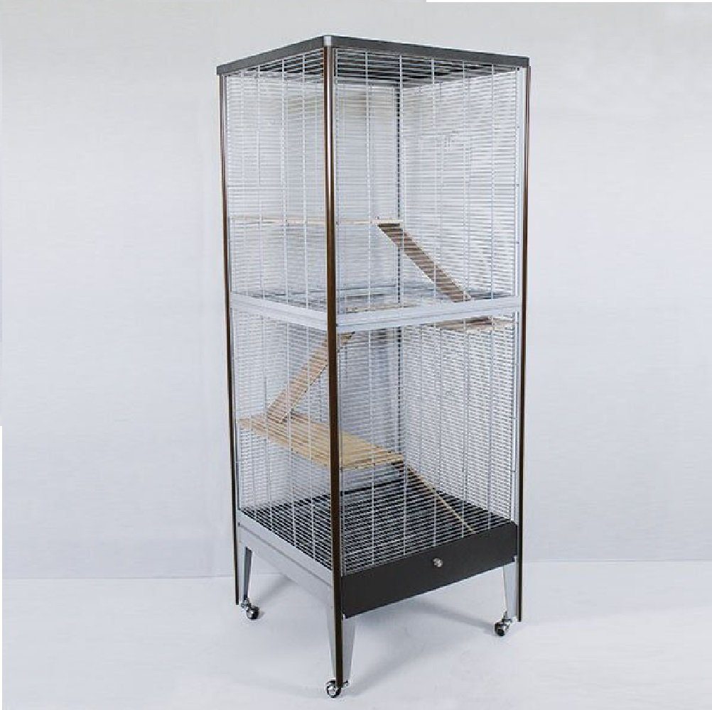 Montana Cages Kleintierkäfig MONTANA Degu Chinchilla, Eckprofile in Holzoptik