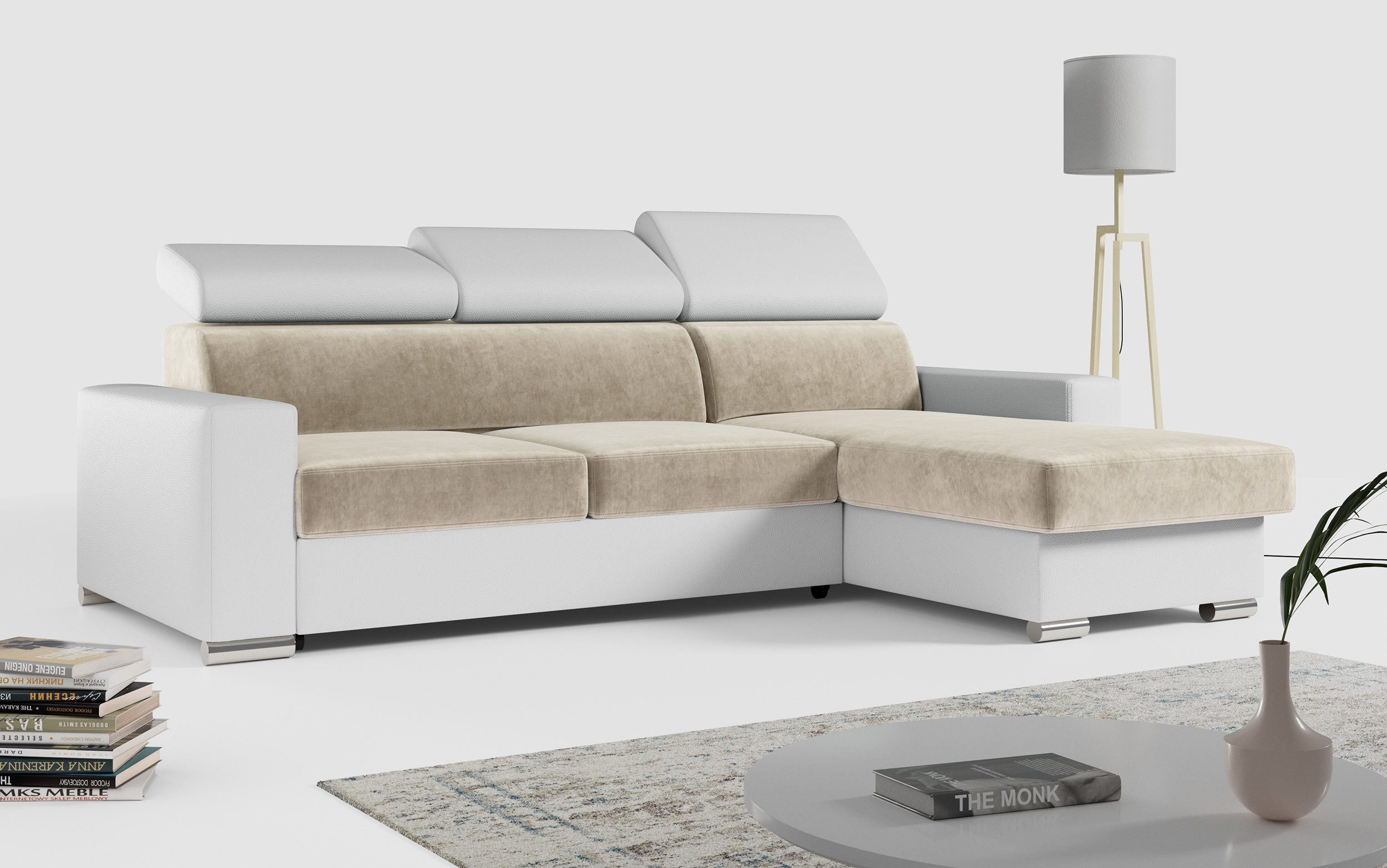 MKS MÖBEL Ecksofa FOX, Set, Packung, Ecksofa, Wellenfedern, Wohnlandschaft - L - Form Couch mit Bettfunktion, Bettkasten