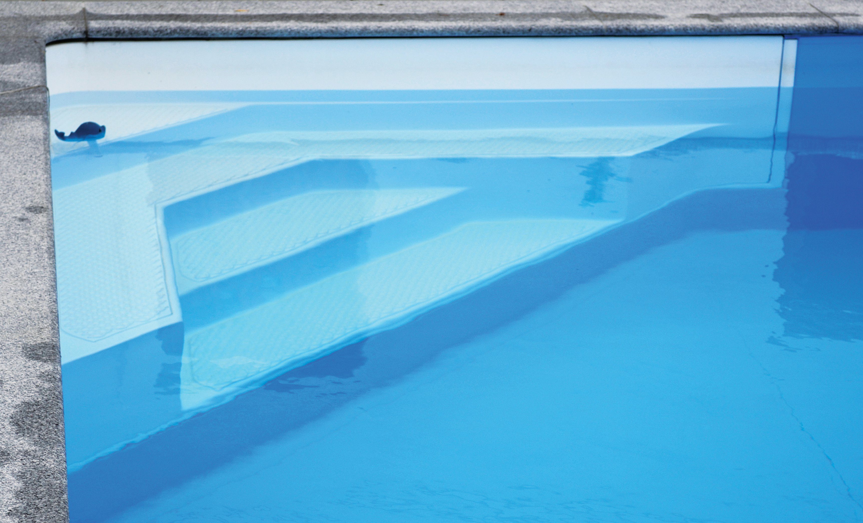 KWAD Rechteckpool mit Ecktreppe (Set), 8x4, 7x3,5 oder 6x3m Höhe: 1,50m, mit Foliensack 0,8mm