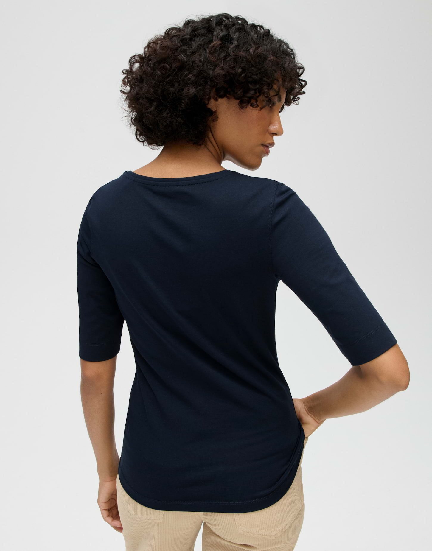 OPUS Kurzarmshirt Kurzarmshirt aus Jersey Slim Shirt aus Jersey