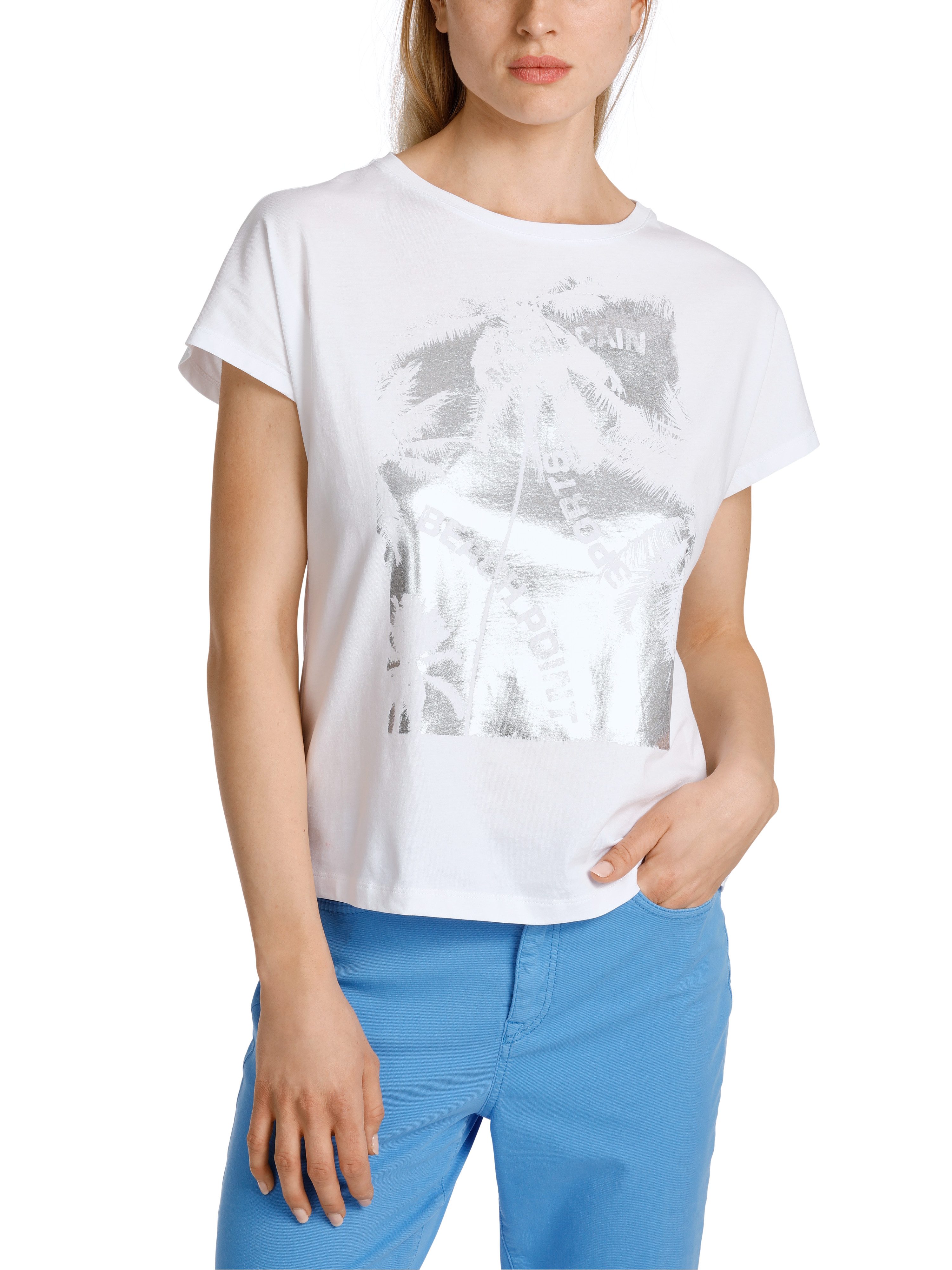 Marc Cain T-Shirt "Sports Beach Point" Premium Damenmode Rethink Together" T-Shirt mit Print