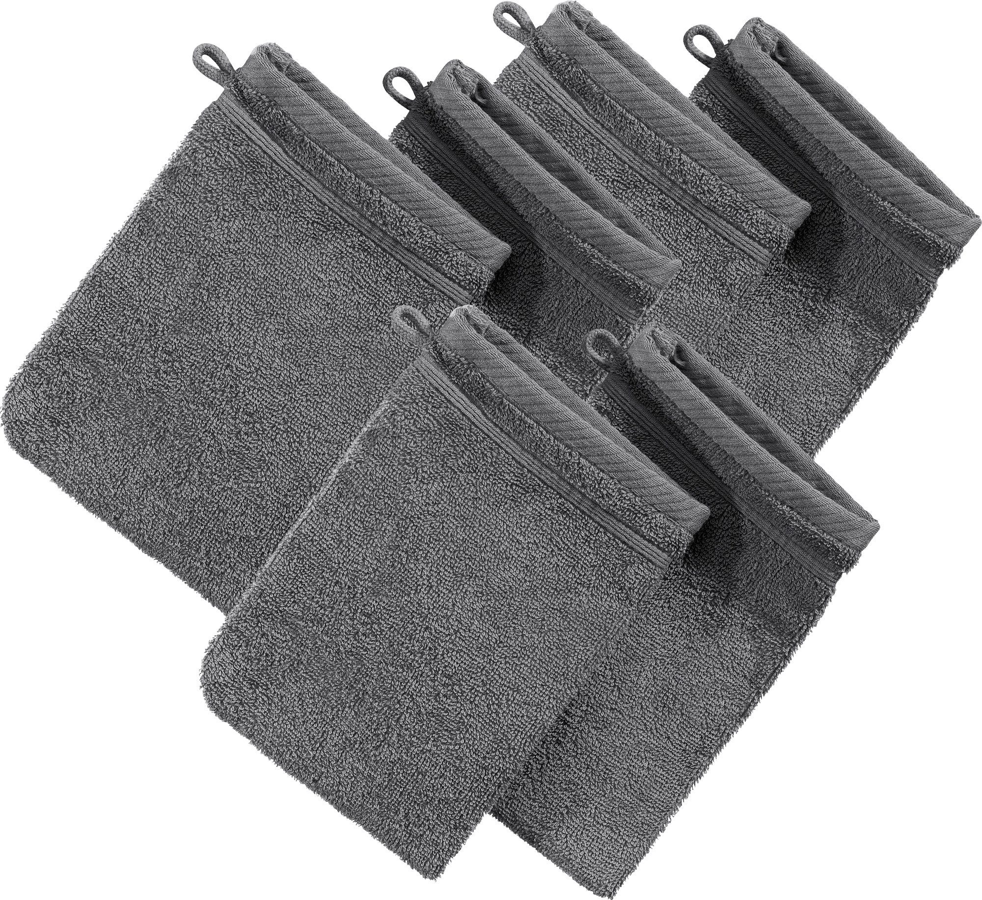 Erwin Müller Waschhandschuh Waschhandschuh "Heidelberg" 6er-Pack, Frottier, Walk-Frottier Uni