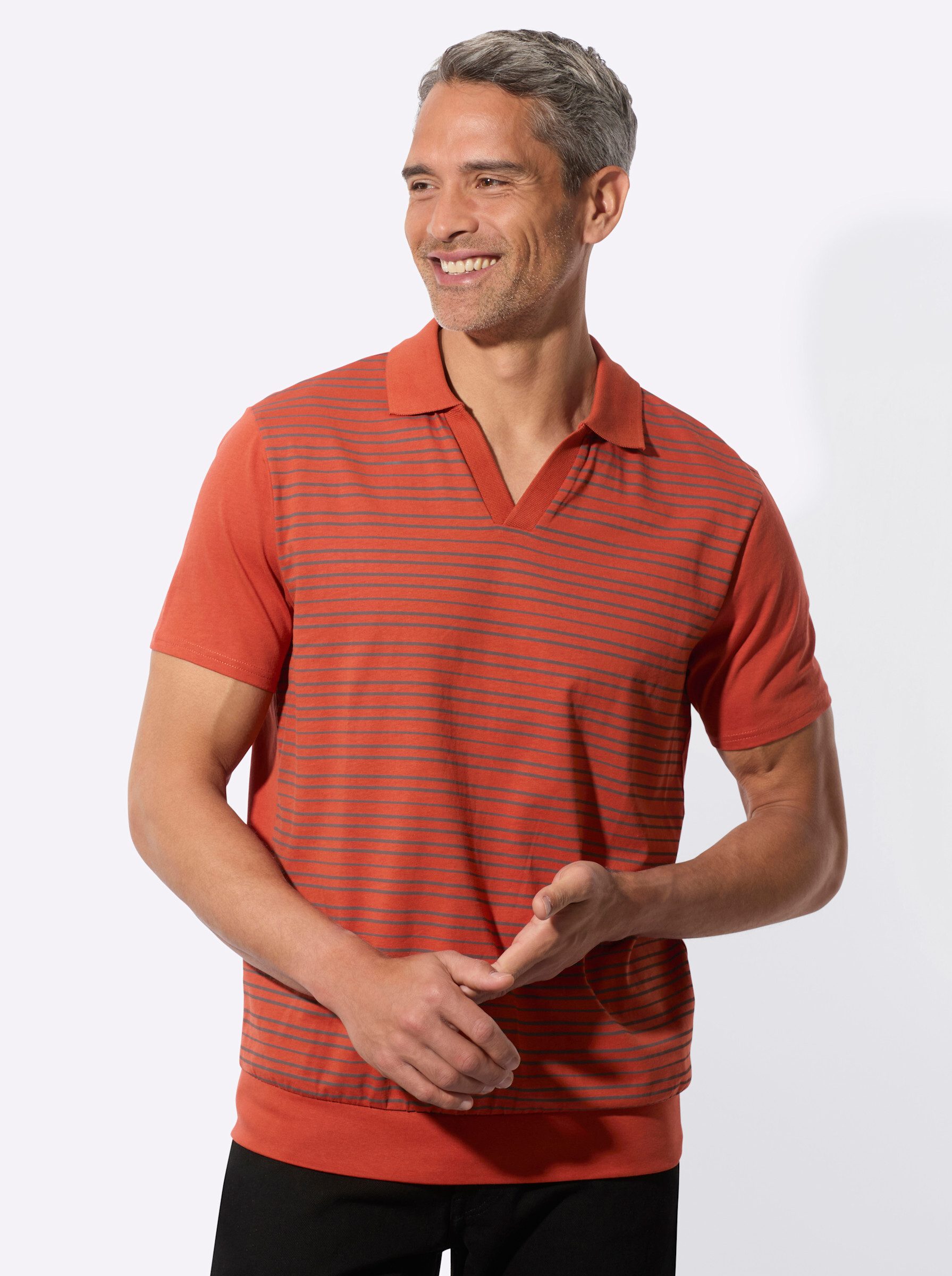 Sieh an! T-Shirt Kurzarm-Poloshirt Kurzarm