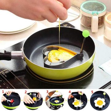 Novzep Herzkuchenform 5 Stück Omelett Mold aus Edelstahl,Ei Rings Fried Egg Ringe, (5-tlg)