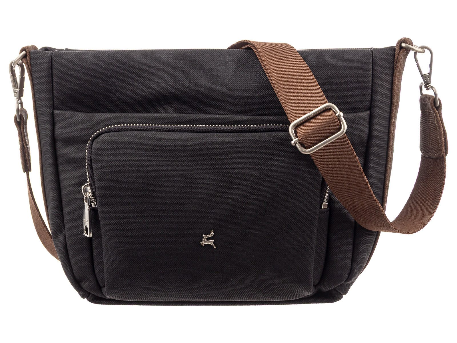 Prato Umhängetasche S048-C Umhängetasche Crossbody Bag mit Reißverschluss & Innenfächern (Stück, 1-tlg., 1), farbliche Akzente