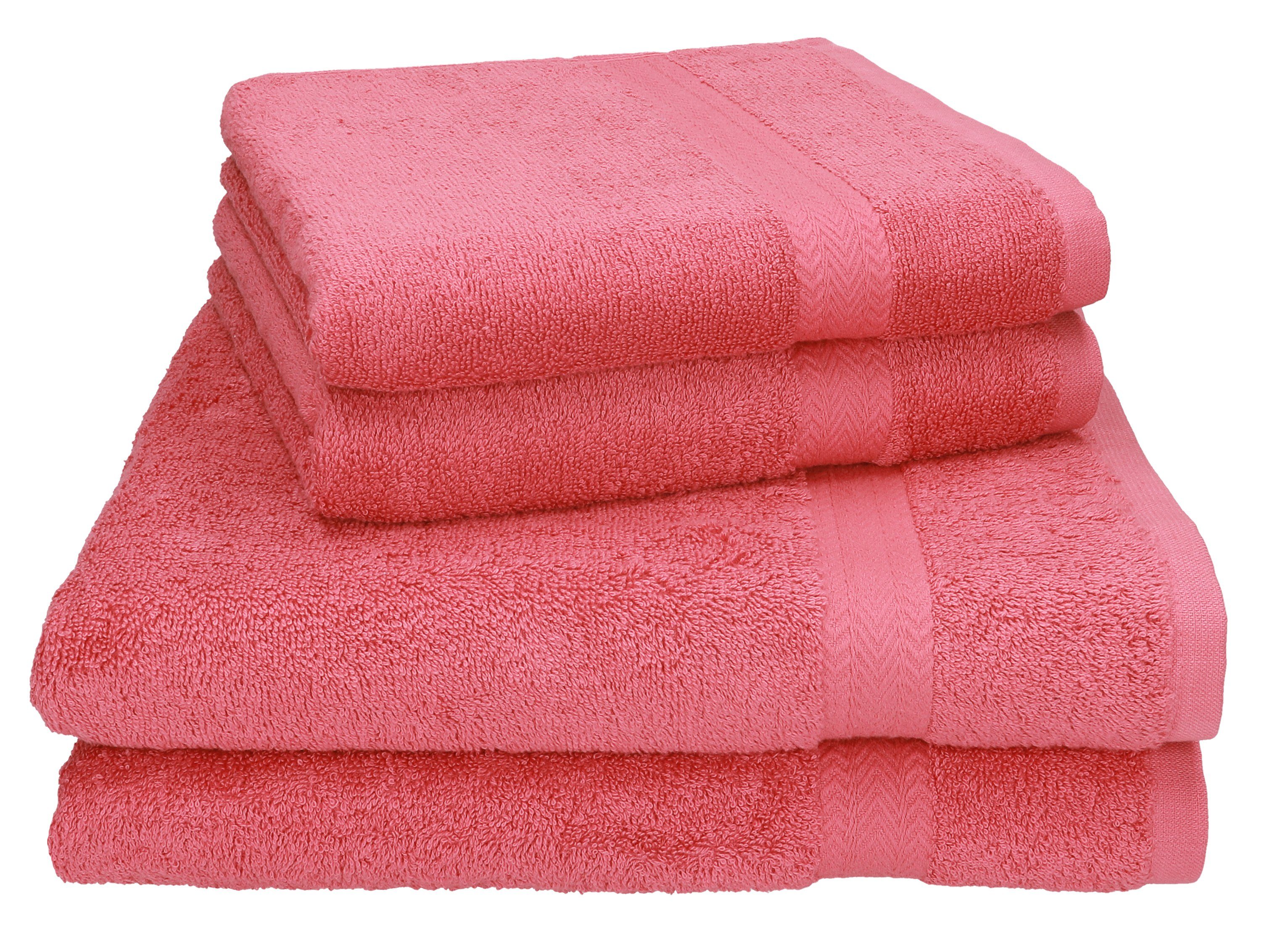Betz Handtuch Set 4-tlg. PREMIUM 2 Handtücher und 2 Duschtücher, 100% Baumwolle, (4-tlg) himbeere