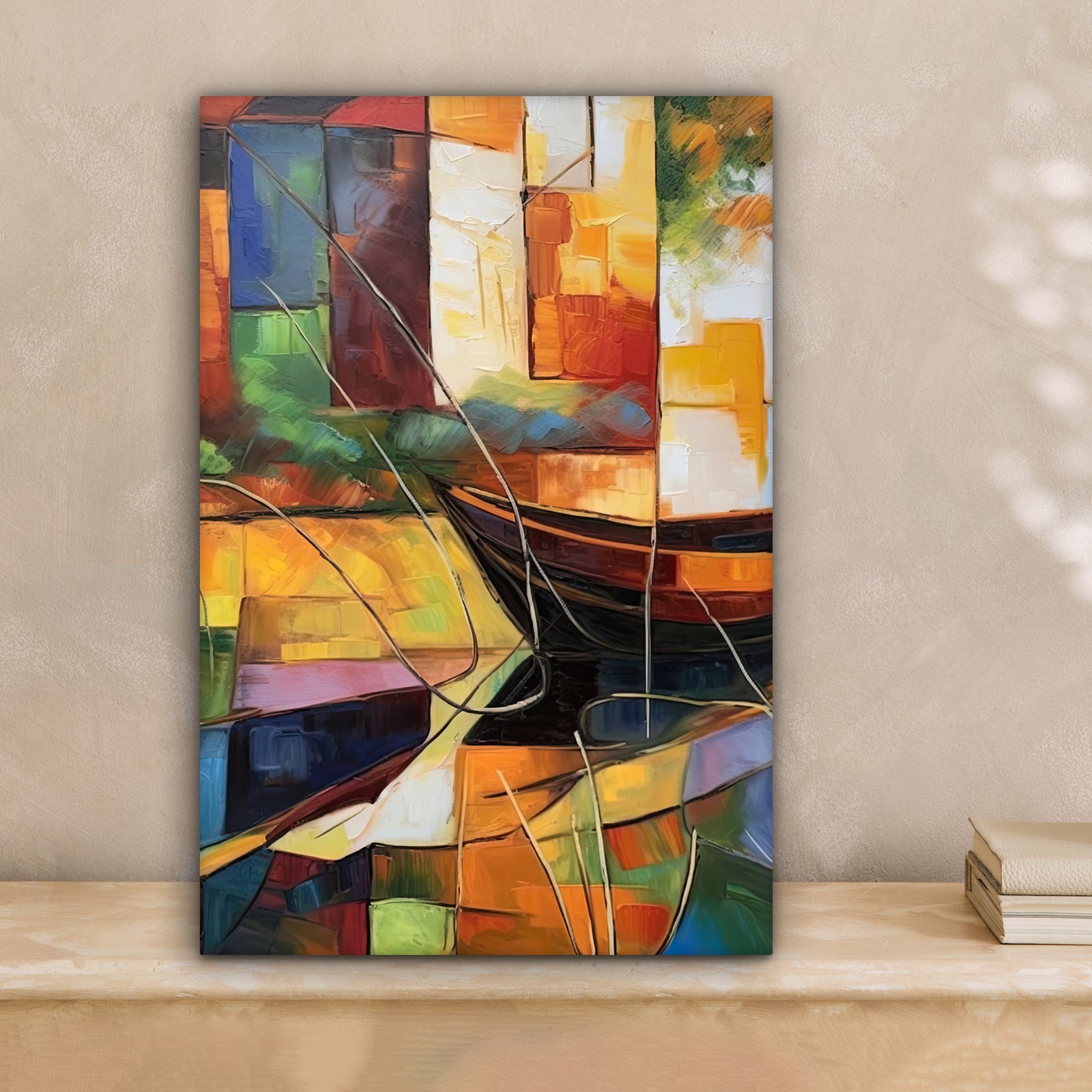 OneMillionCanvasses® Leinwandbild Abstrakt - Kunst - Boot - Farben, Fotodru günstig online kaufen