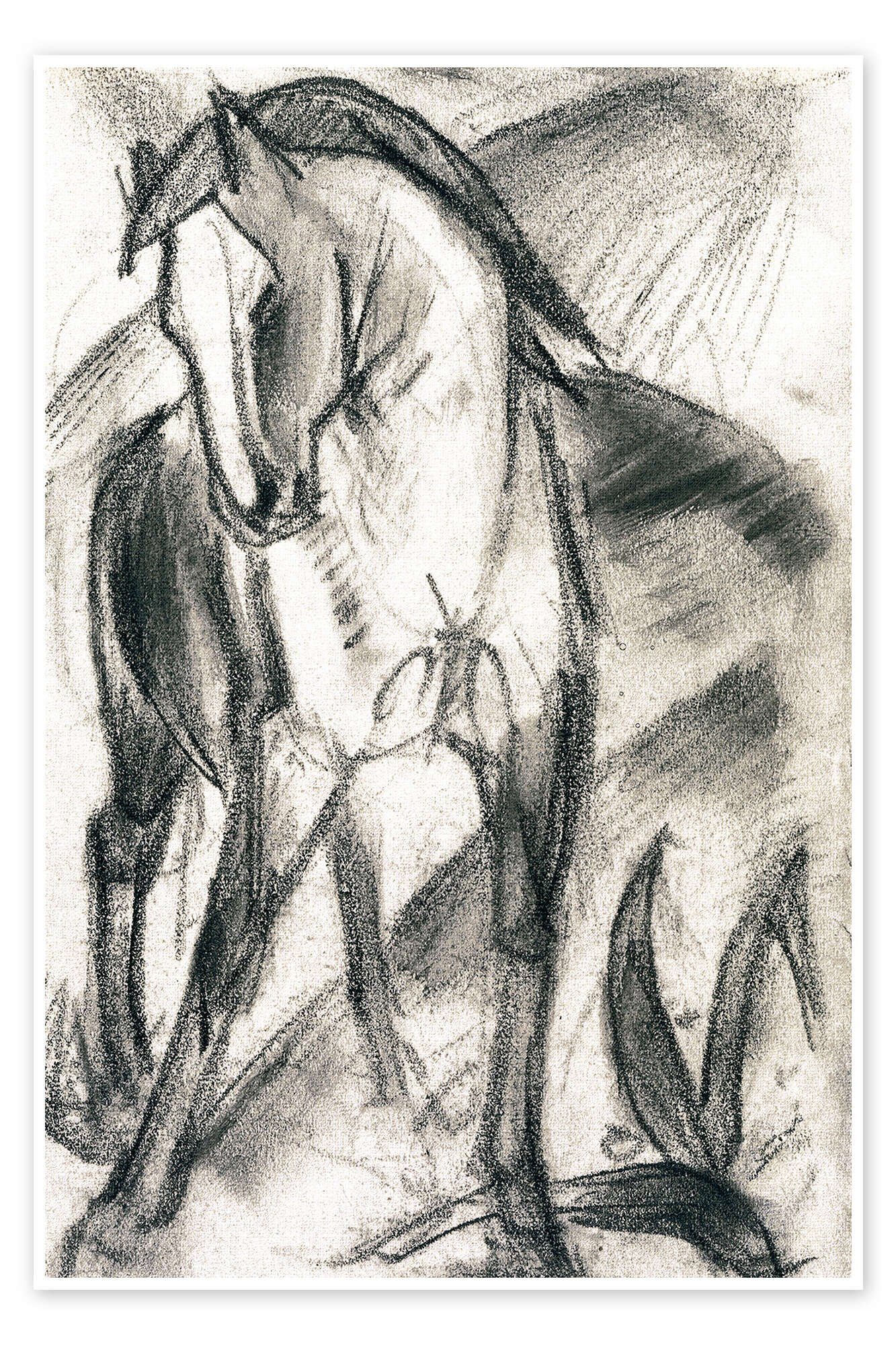 Posterlounge Wandbild Junges Pferd in Berglandschaft, Franz Marc, erhältlich als Poster, Leinwandbild, Wandsticker oder Acrylglasbild