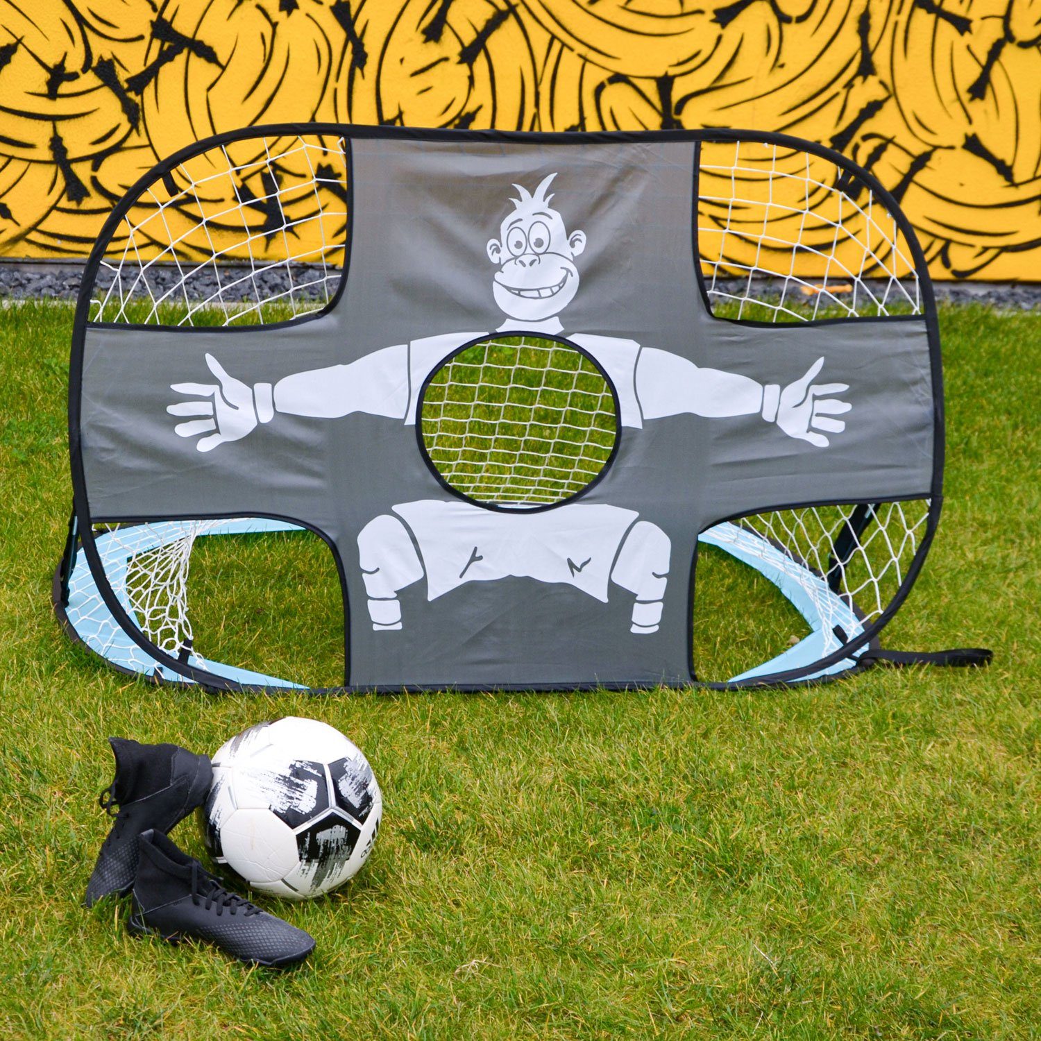 Fußballtor 2er Set: Fussballtor mit Torwand für Kinder 125x80