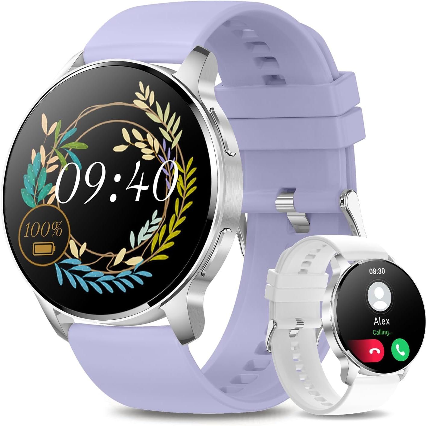 Colesma HD Bluetooth Aktivitäts & Fitness Tracker Damen%27s Smartwatch (1,32 Zoll, Android/iOS), mit Schlafmonitor, Wasserdichter Anrufannahme/Anruf, Sport-Modus