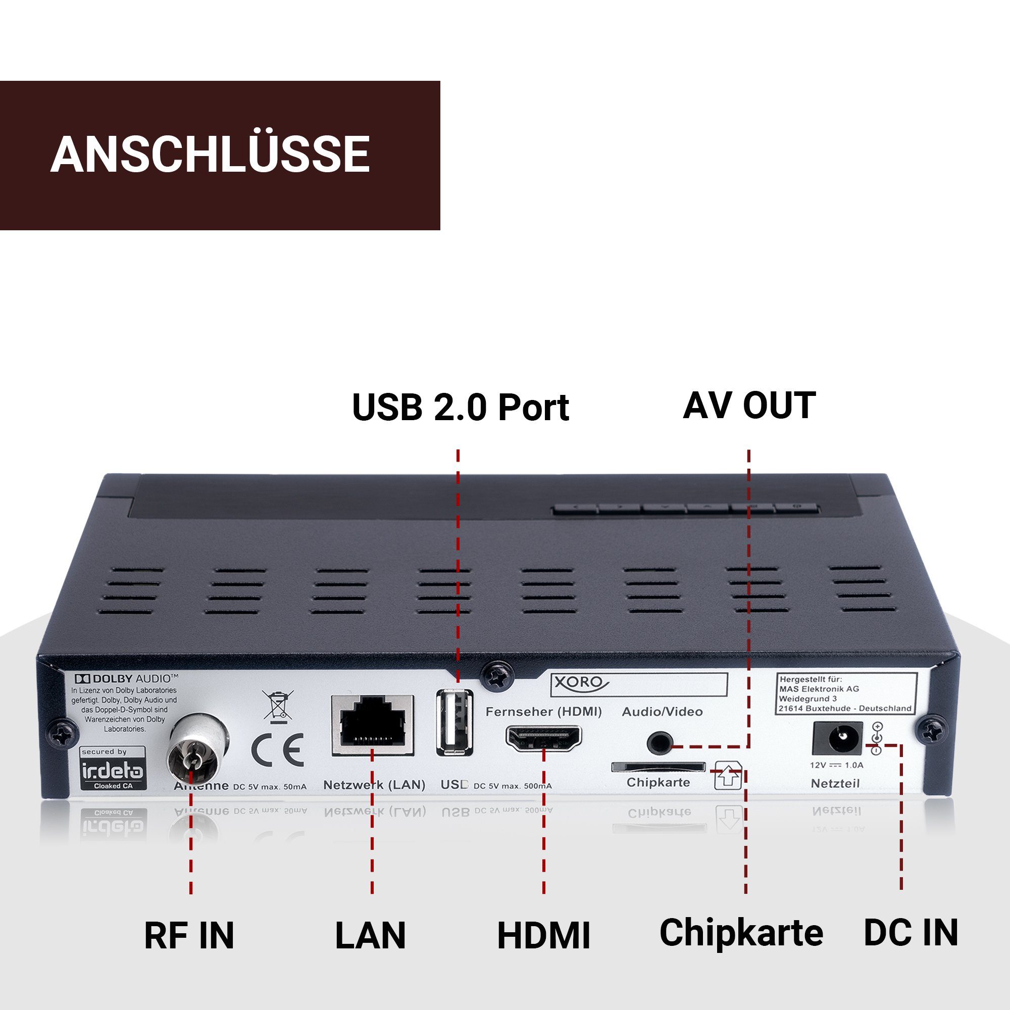 Xoro HRT 8770 TWIN DVB-T2/C mit TWIN Tuner Kabel-Receiver (DVB‑T2/C, HEVC, TWIN‑Tuner, freenet TV, PVR, Timeshift, schwarz)